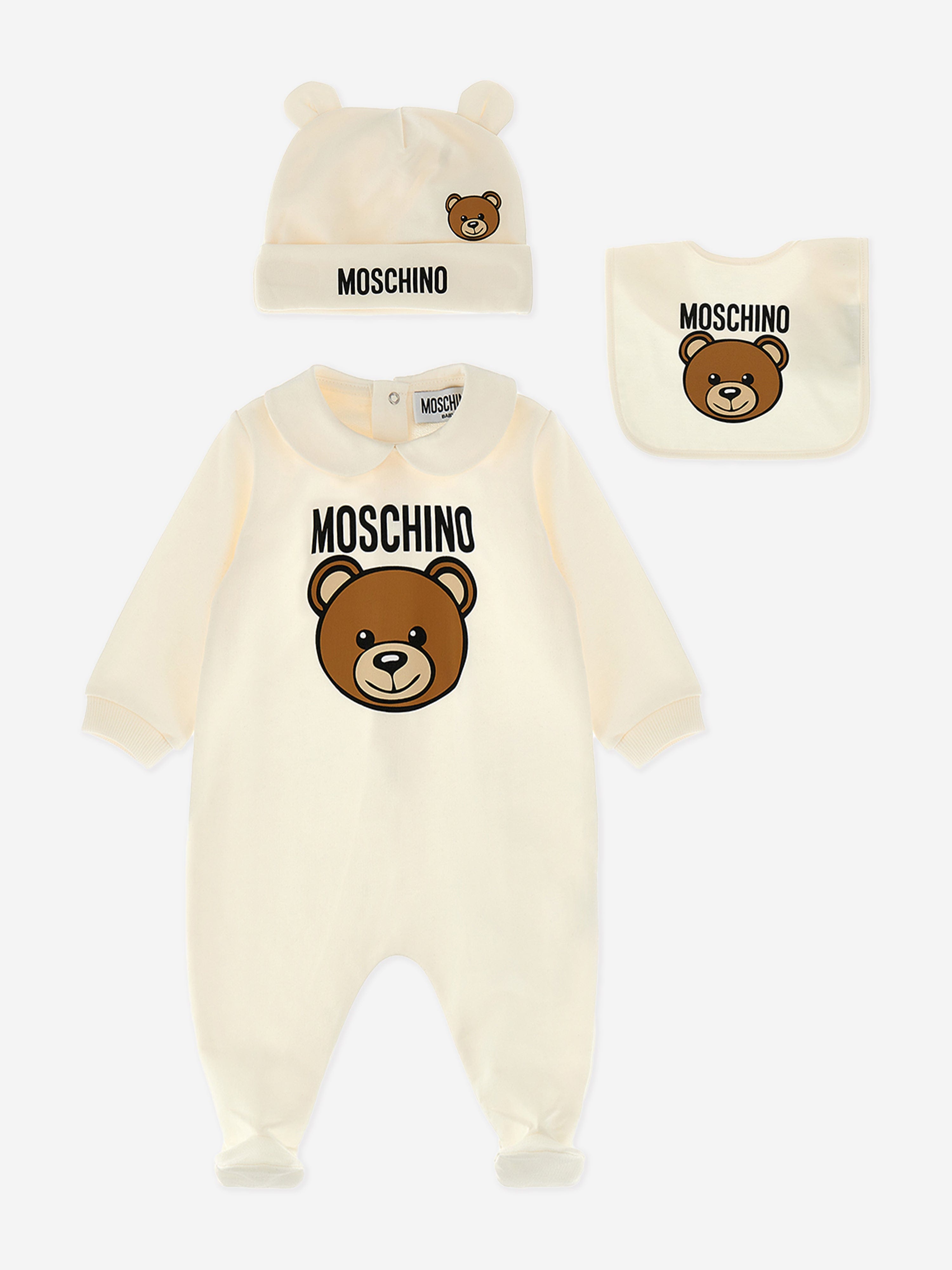 Baby Bear Logo Babygrow Gift Set in Ivory