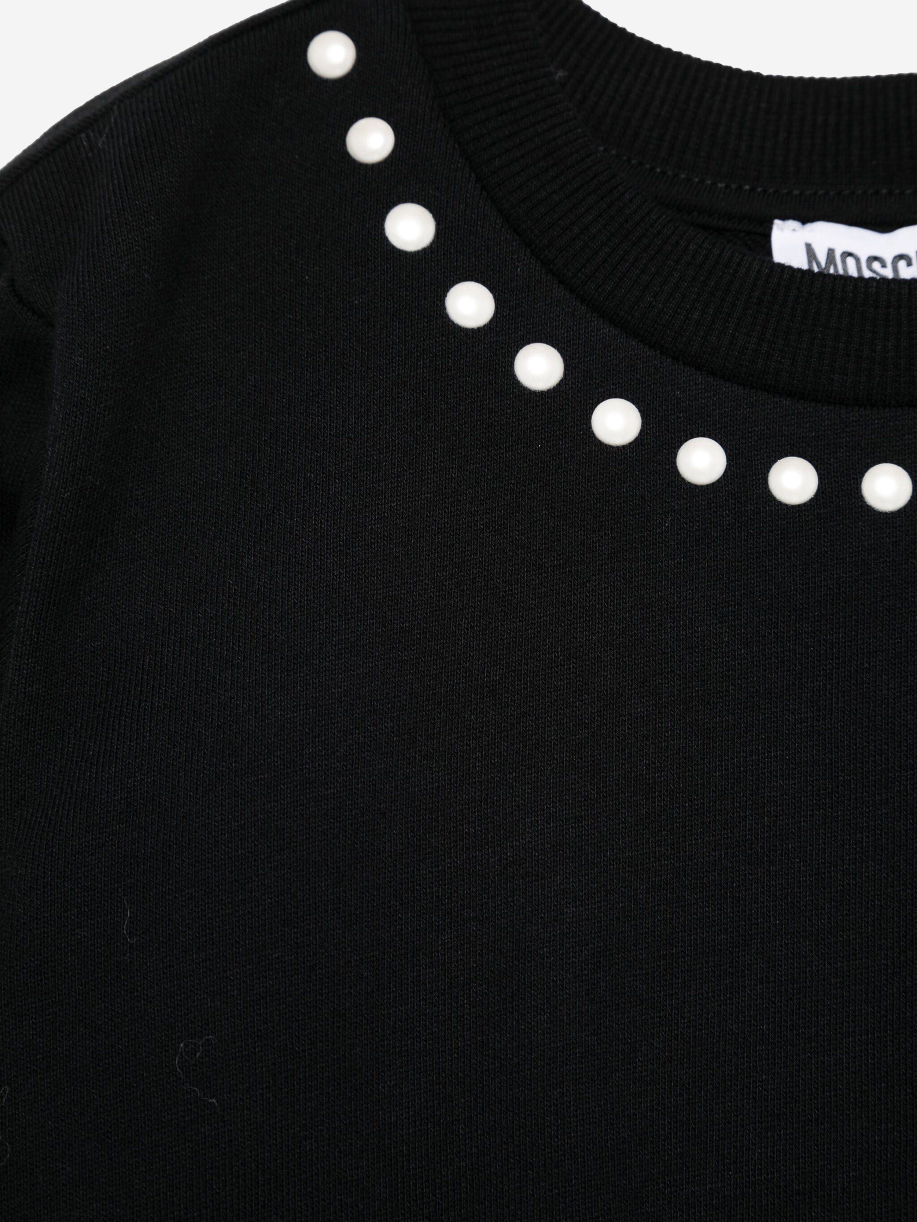 Girls Peace Pearls Sweatshirt in Black