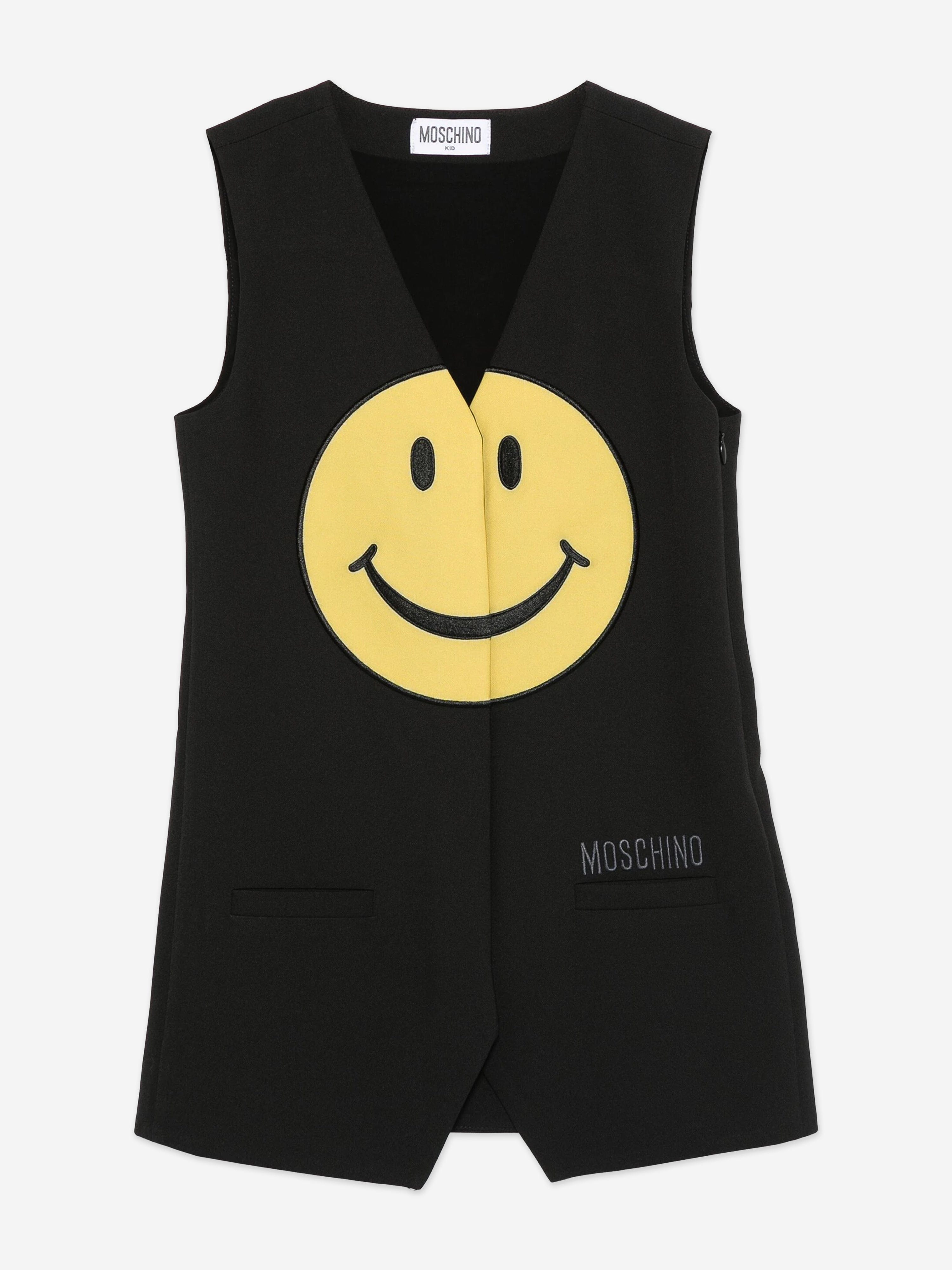 Girls Smiley Face Dress in Black