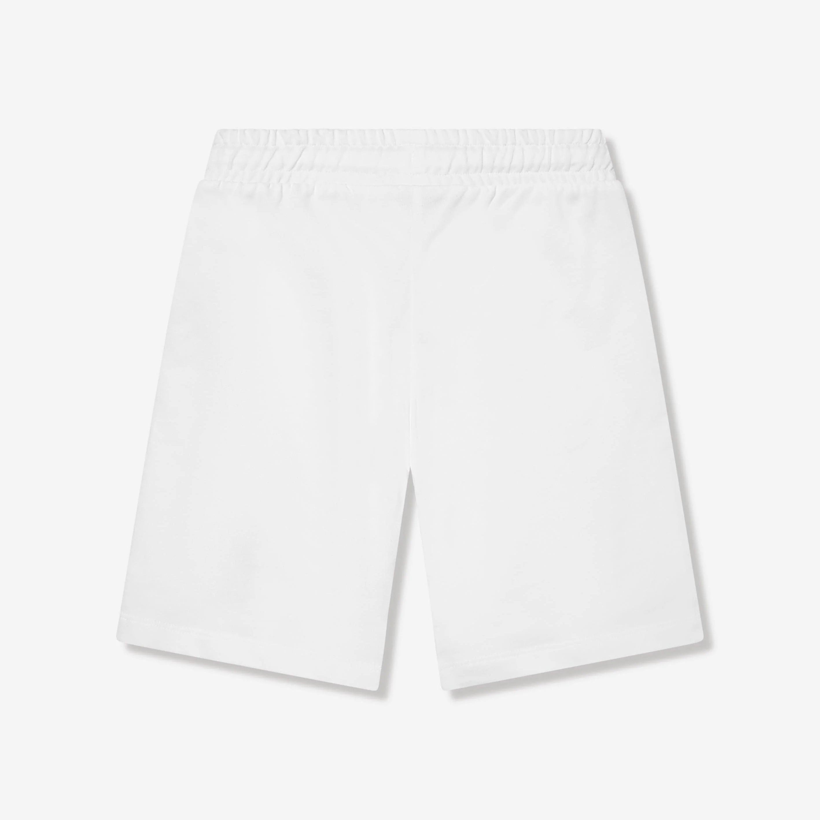 Boys White Printed Cotton Shorts