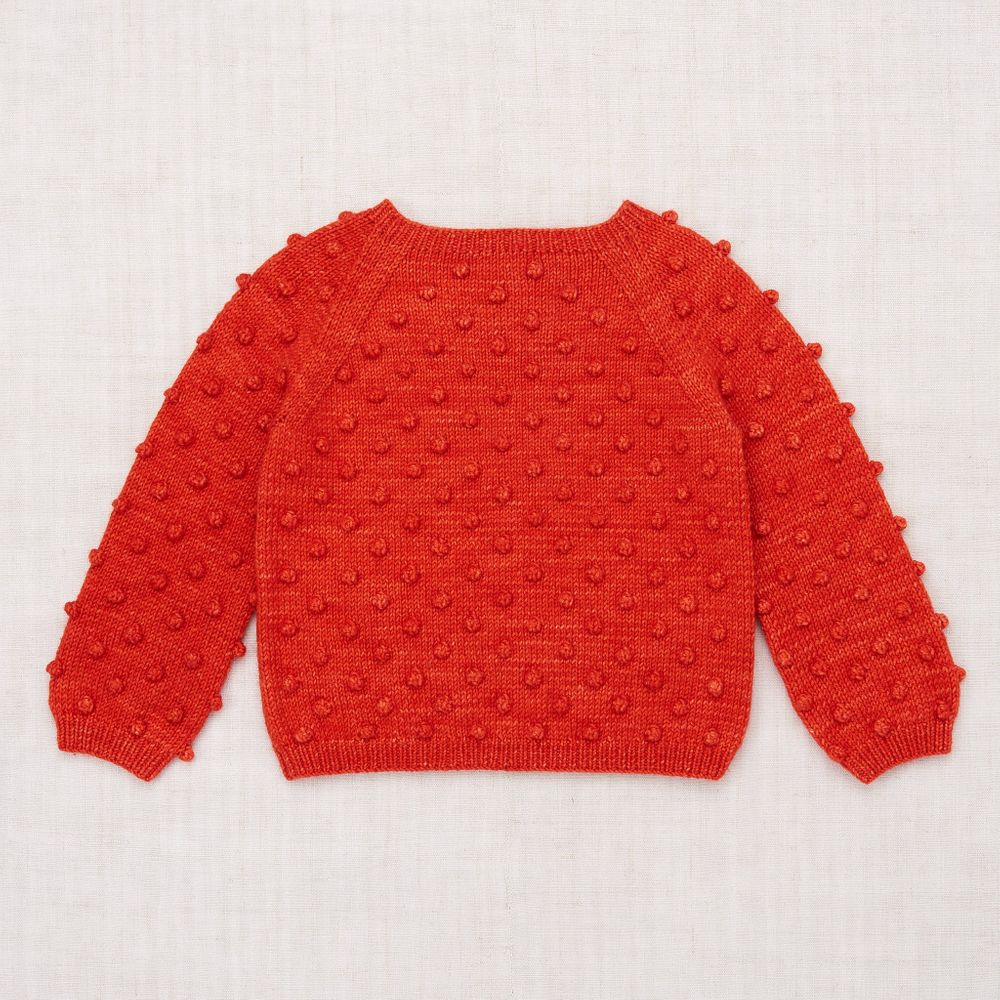 Girls Red Popcorn Wool Sweater