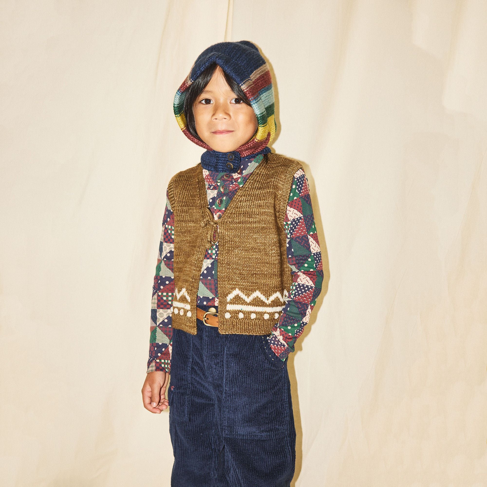 Boys & Girls Brown Knit Wool Gilet