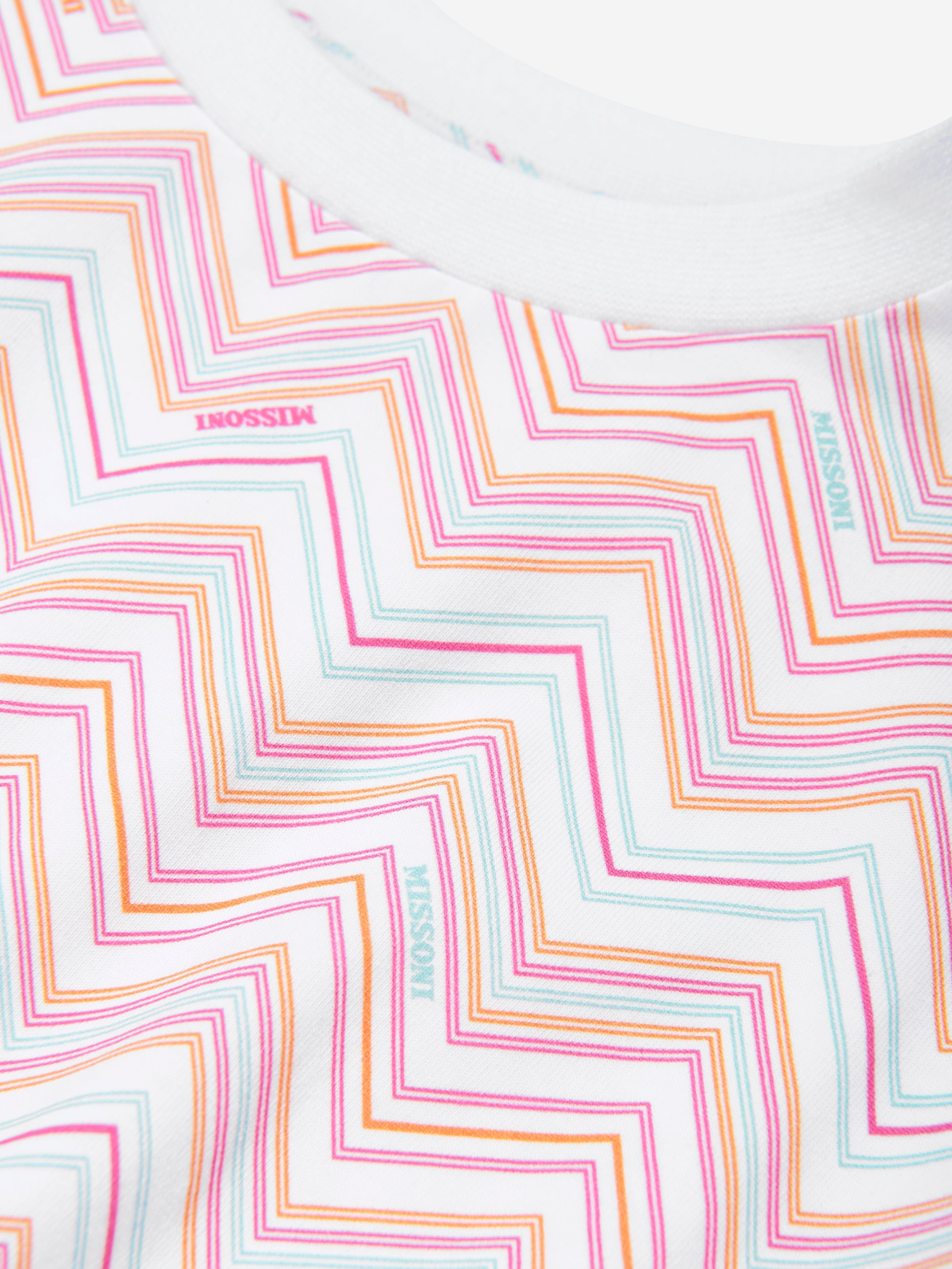 Girls Zigzag Jersey Dress in Multicolour