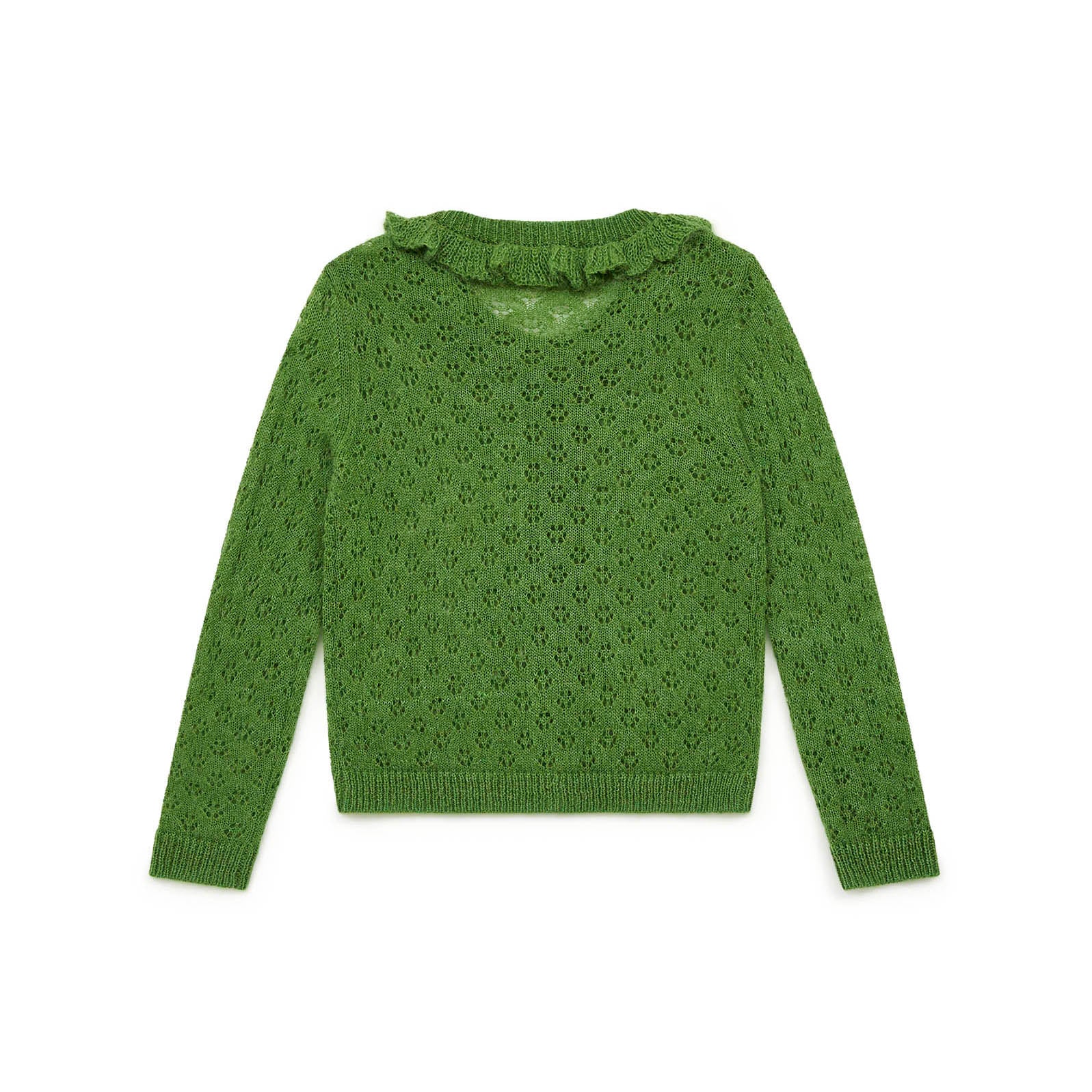 Girls Green Hollow Cardigan