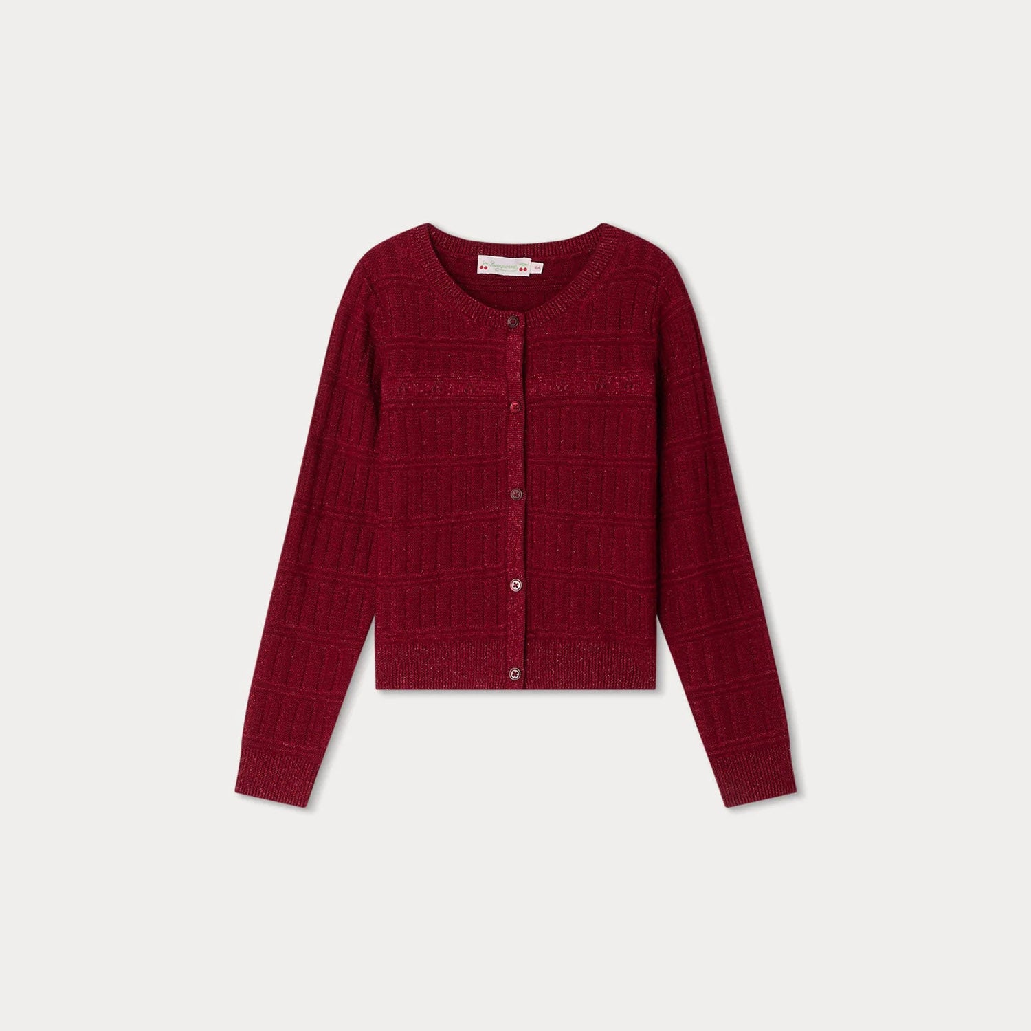 Girls Red Wool Cardigan