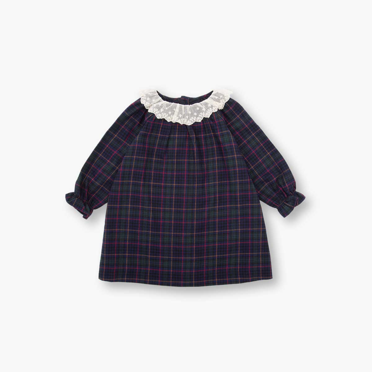 Baby Girls Blue Check Cotton Dress