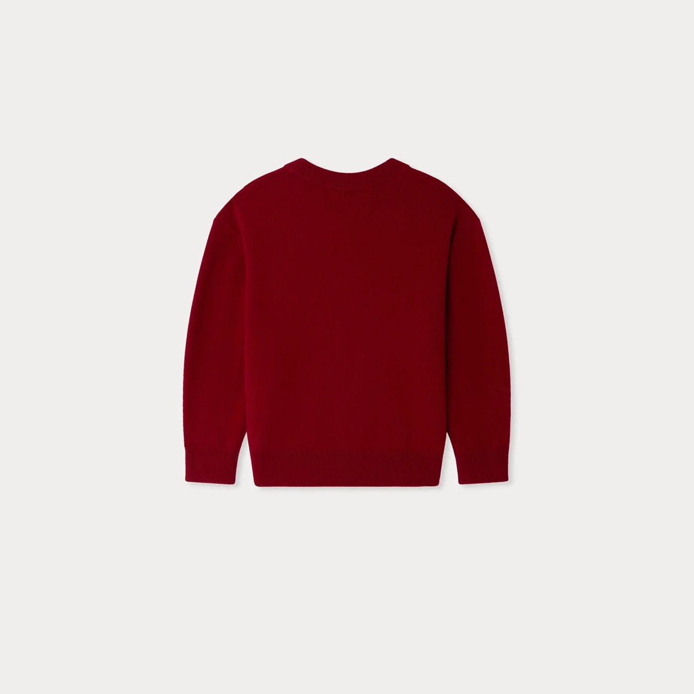 Girls Red Horse Embroidered Cashmere Sweater
