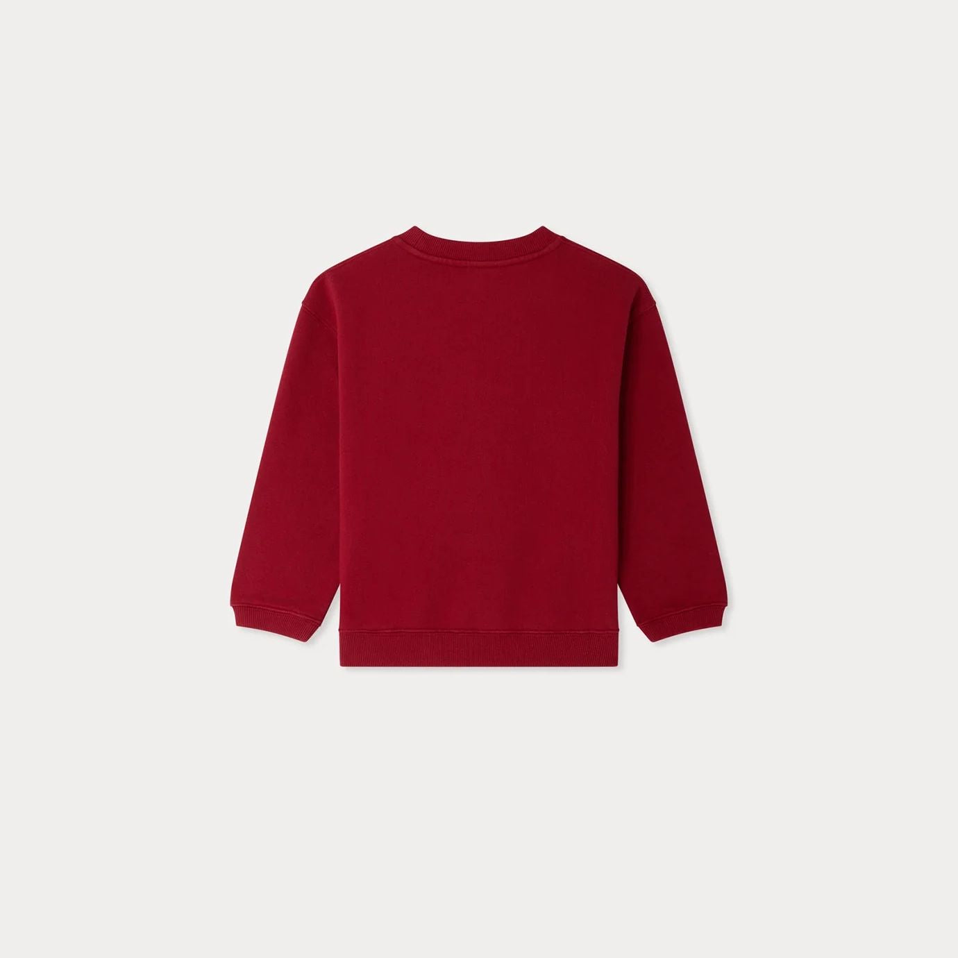Girls Red Horse Embroidered Cotton Sweatshirt
