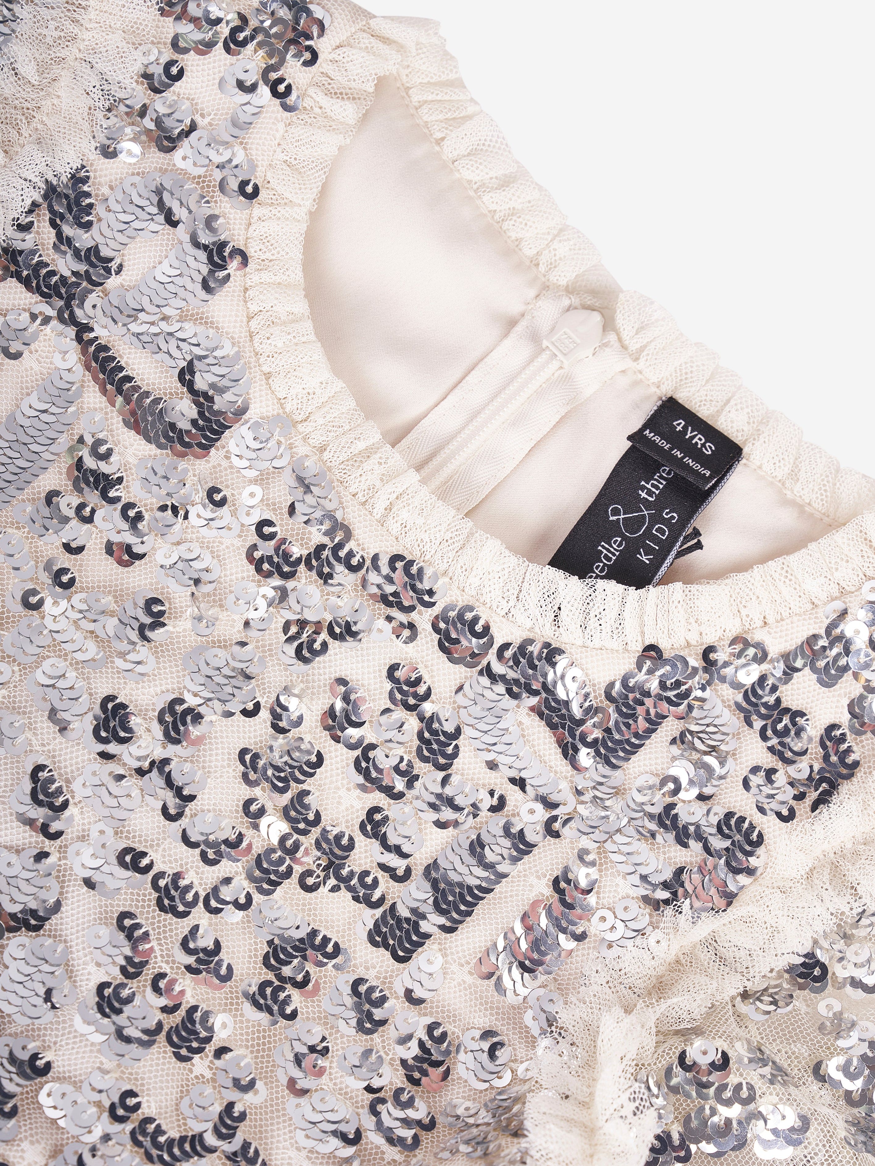 Needle & Thread Girls Chandelier Dress in Ivory