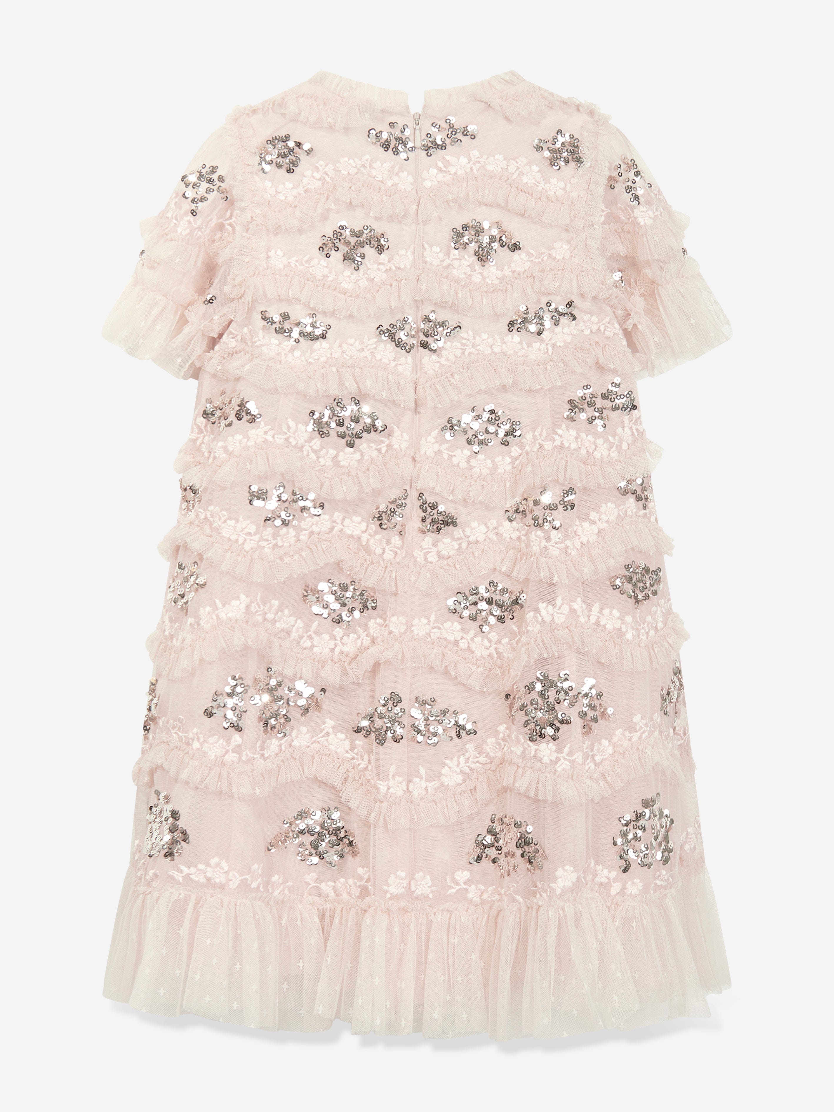 Needle & Thread Girls Daisy Wave Dress in Pink