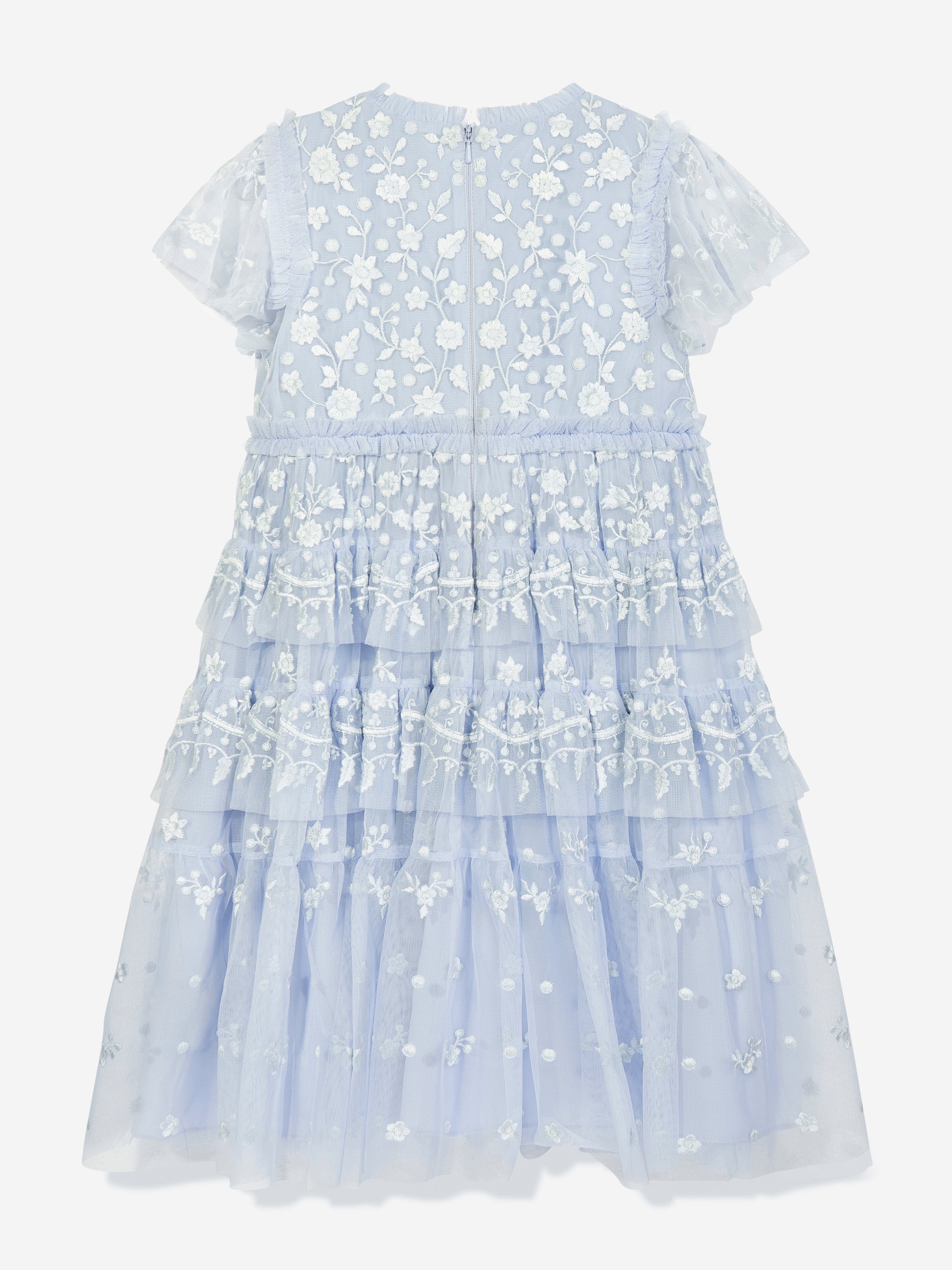 Needle & Thread Girls Angelica Lace Dress in Blue