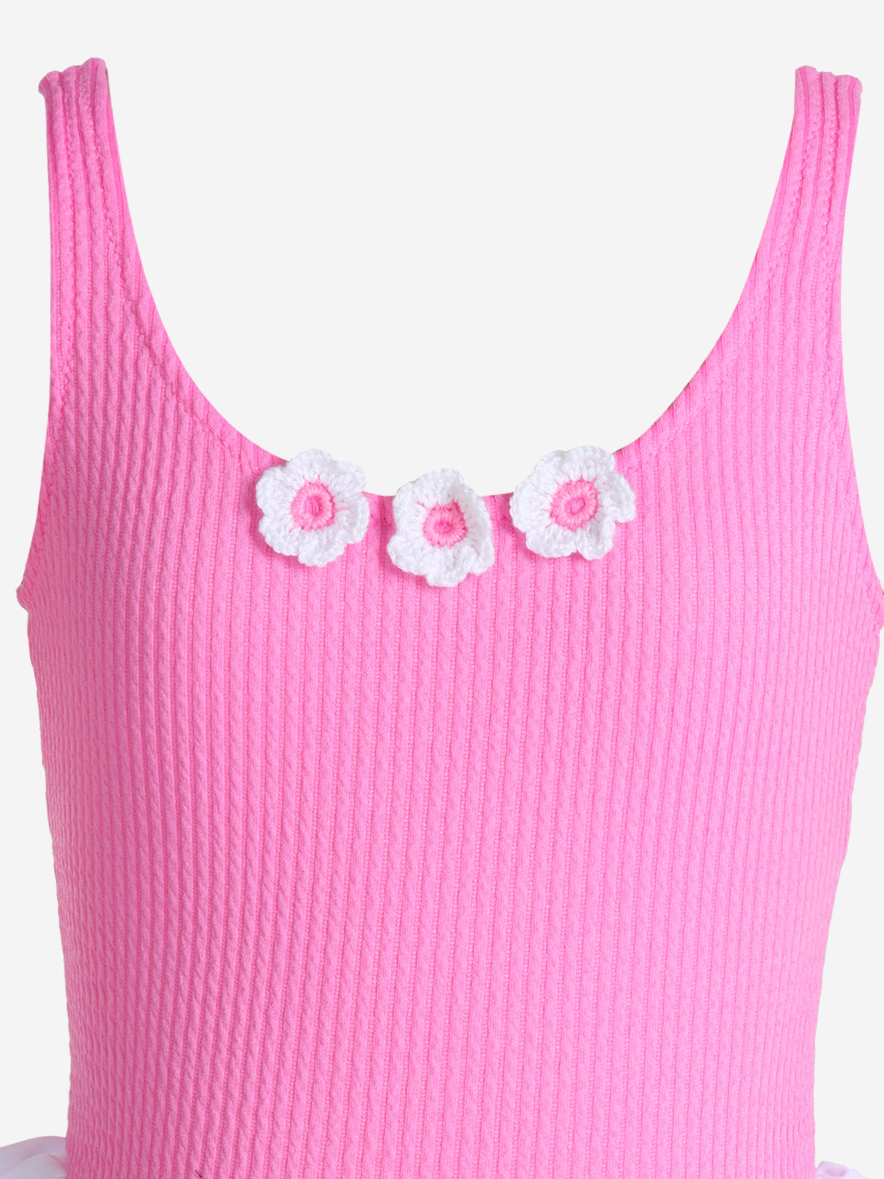 Girls Violet Swimsuit in Pink