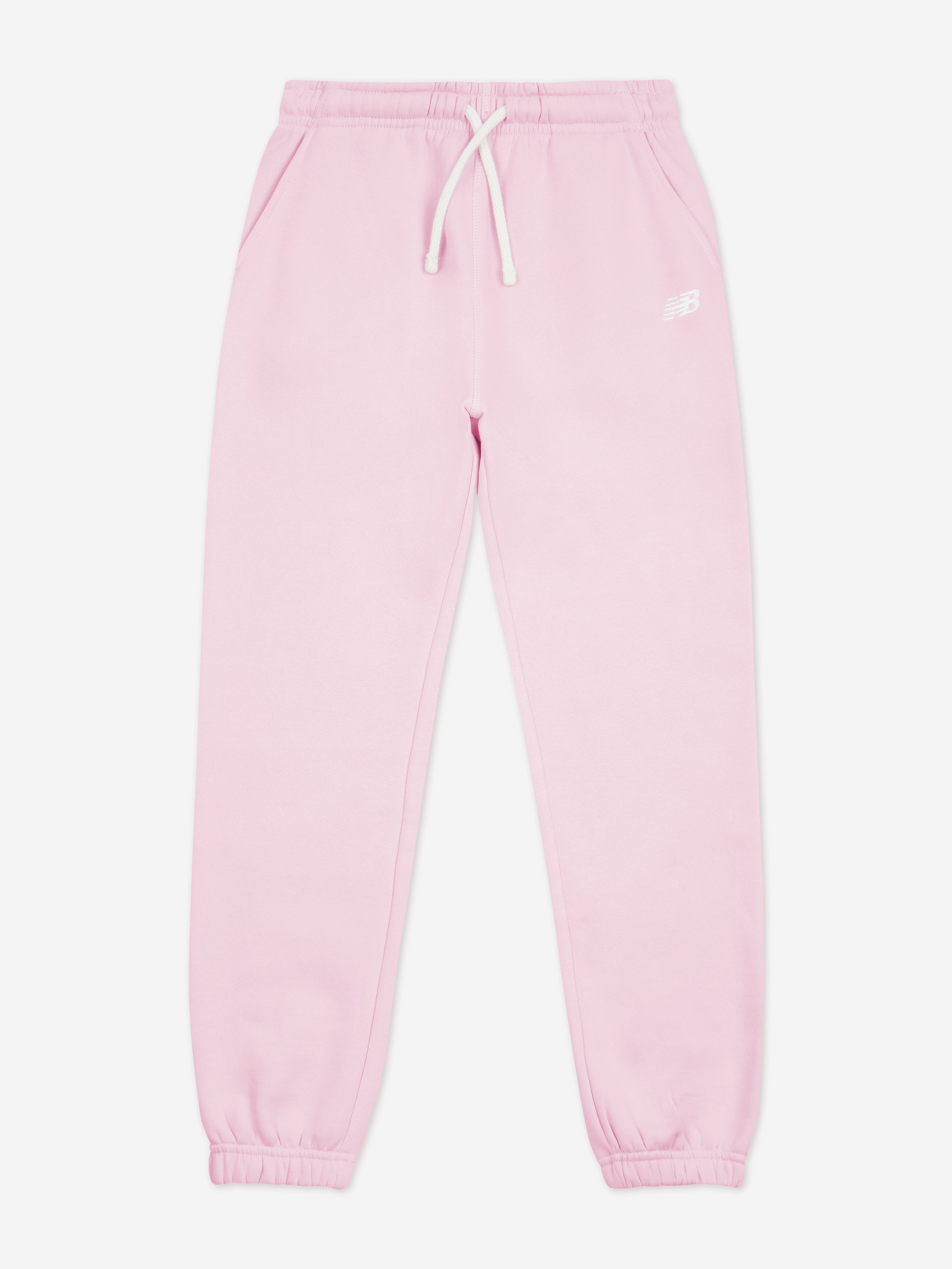 New Balance Girls Brush Back Small Logo Joggers in Pink