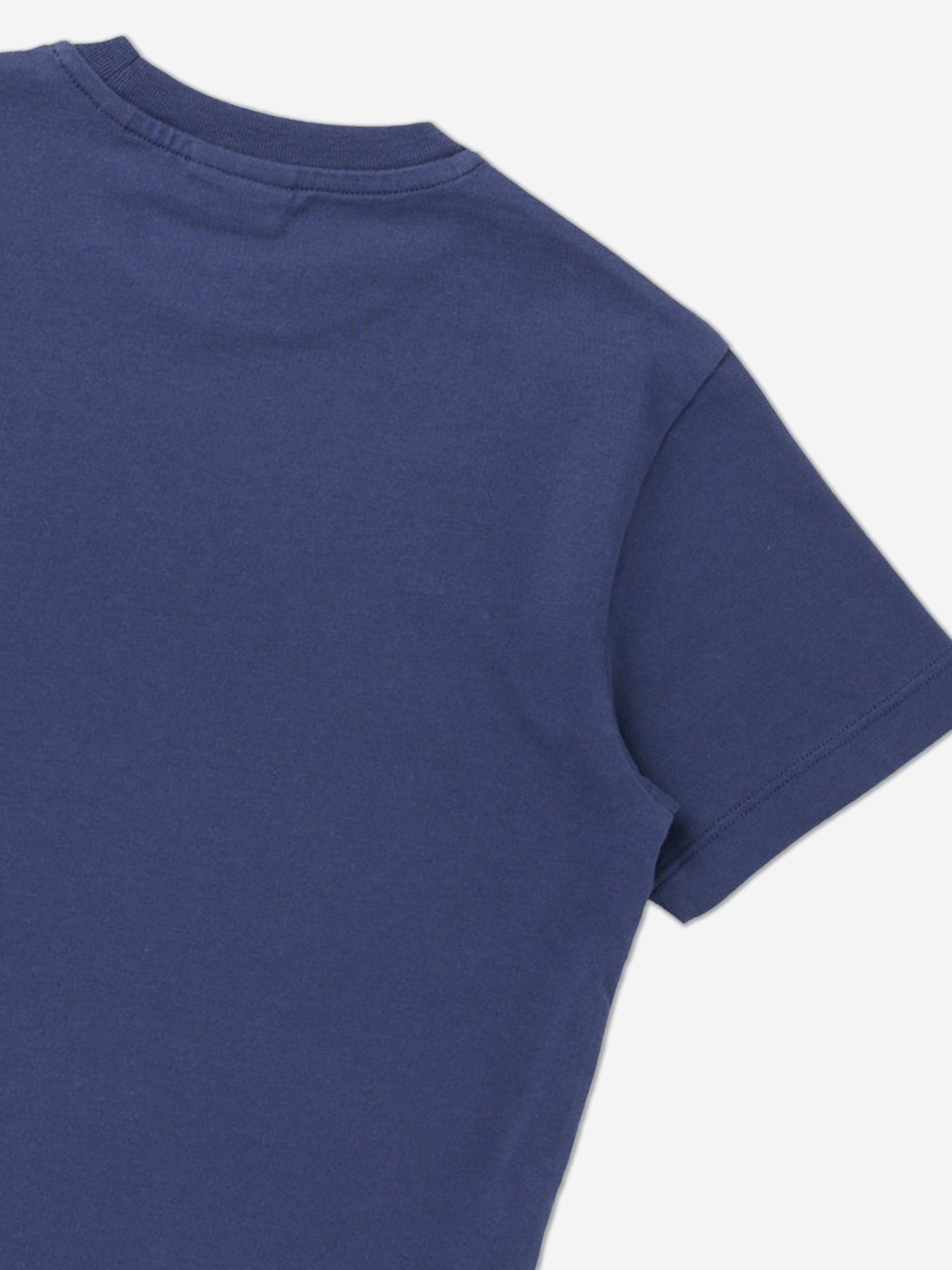 Off-White Boys Big Bookish Reflective Logo T-Shirt in Blue