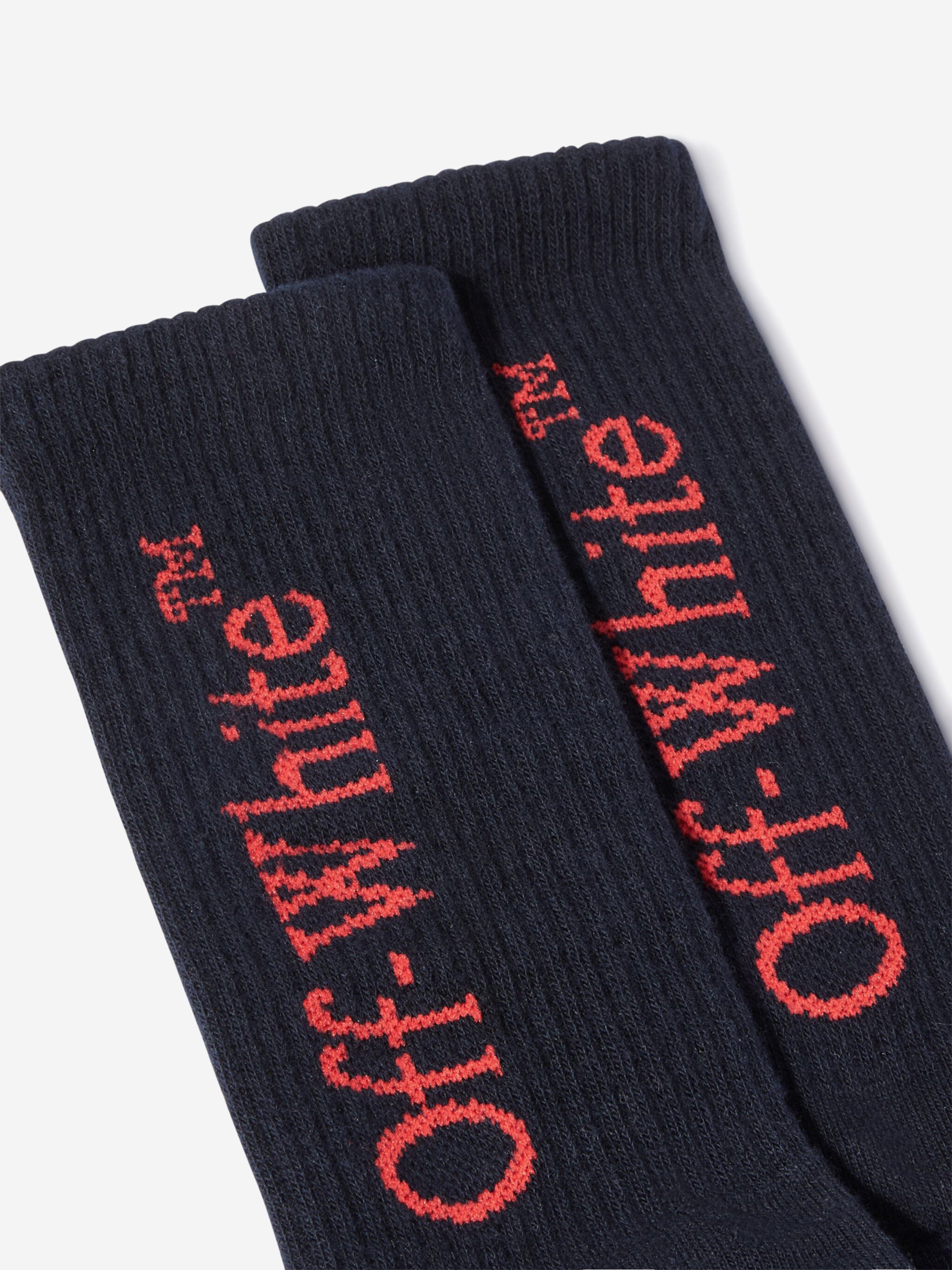 Off-White Kids Bookish Logo Socks in Black