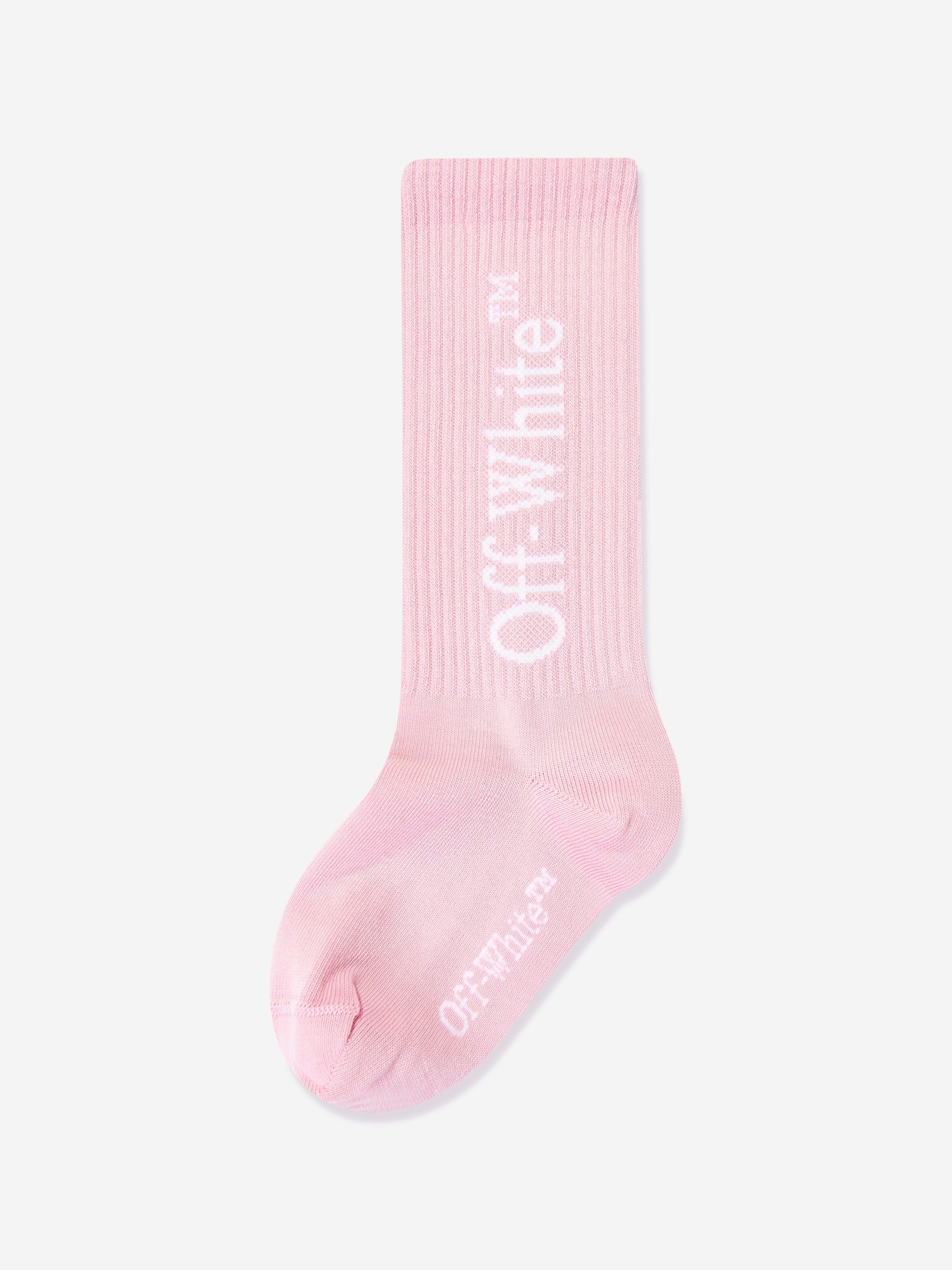Off-White Girls Bookish Long Socks in Pink