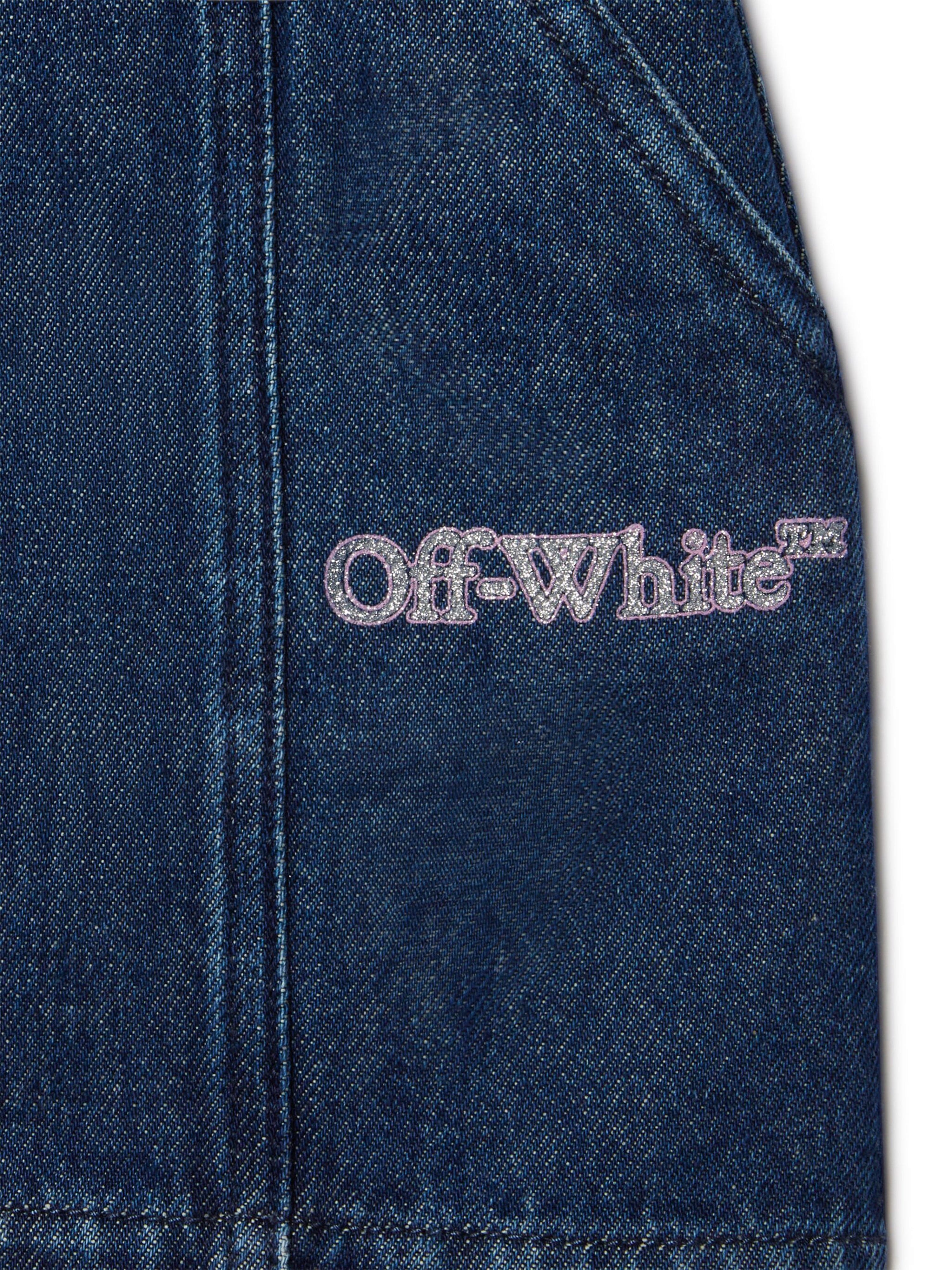 Off-White Girls Bookish Glitter Denim Skirt in Blue