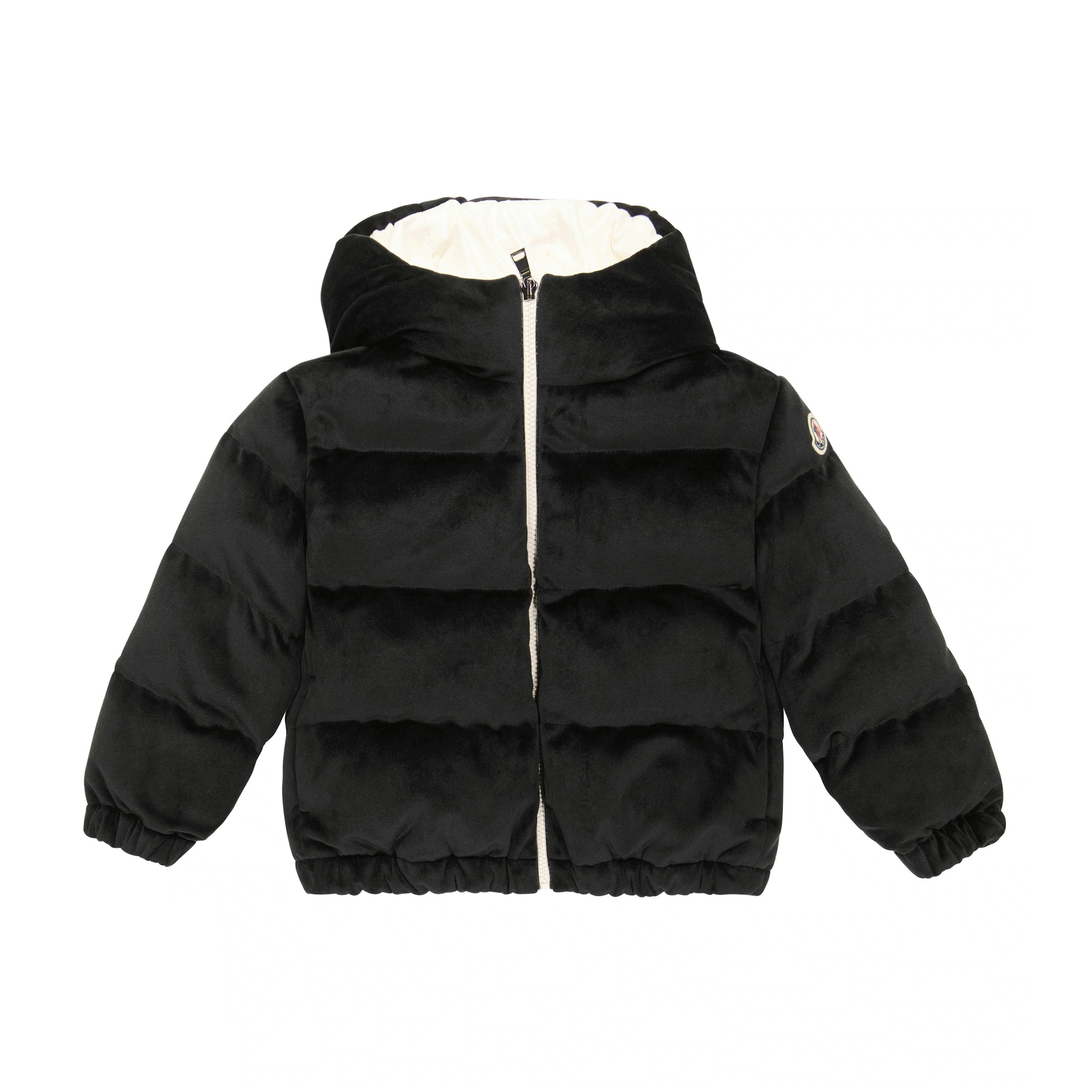 Girls Black "DAOS" Velvet Padded Down Jacket