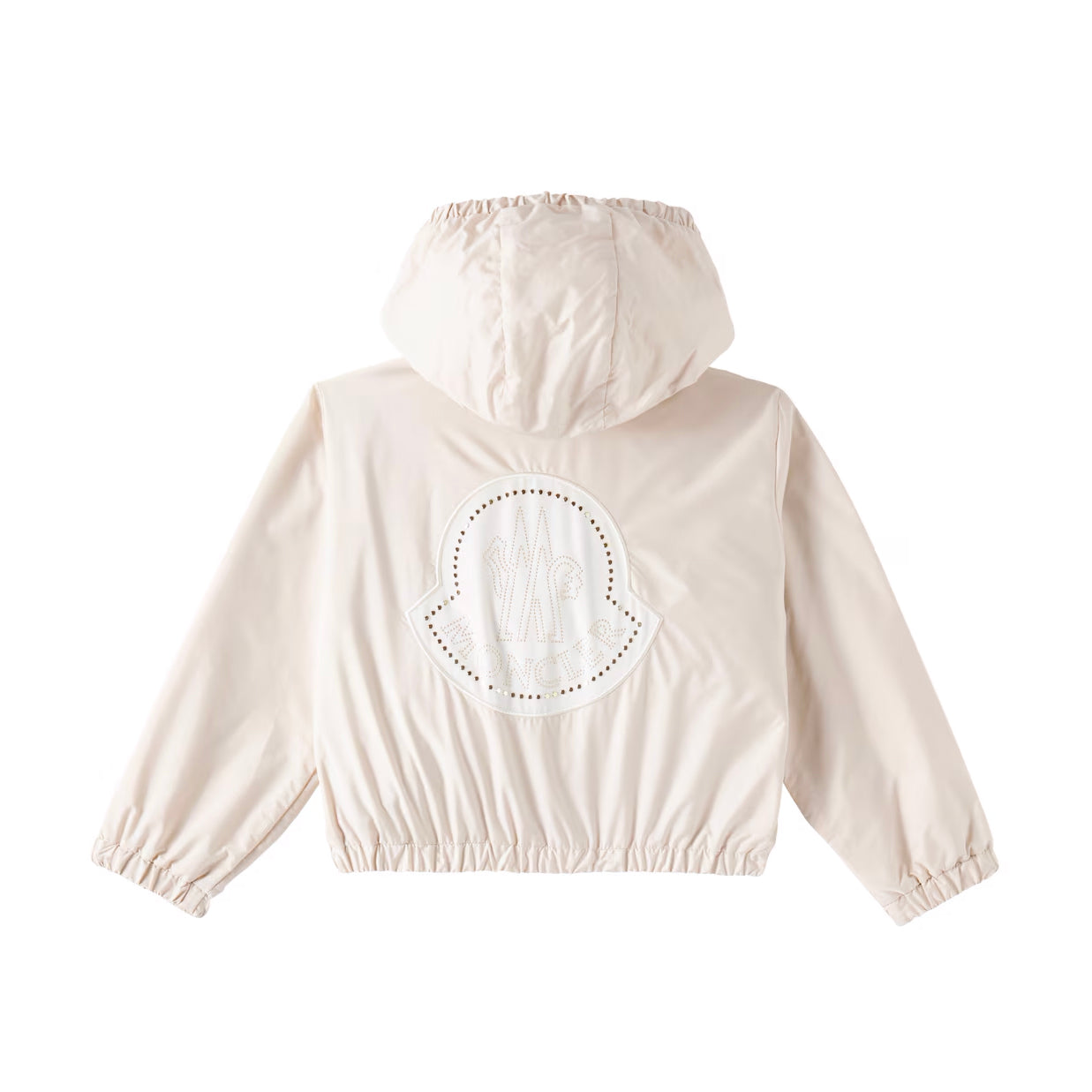 Girls Beige Hooded Zip-Up Jacket