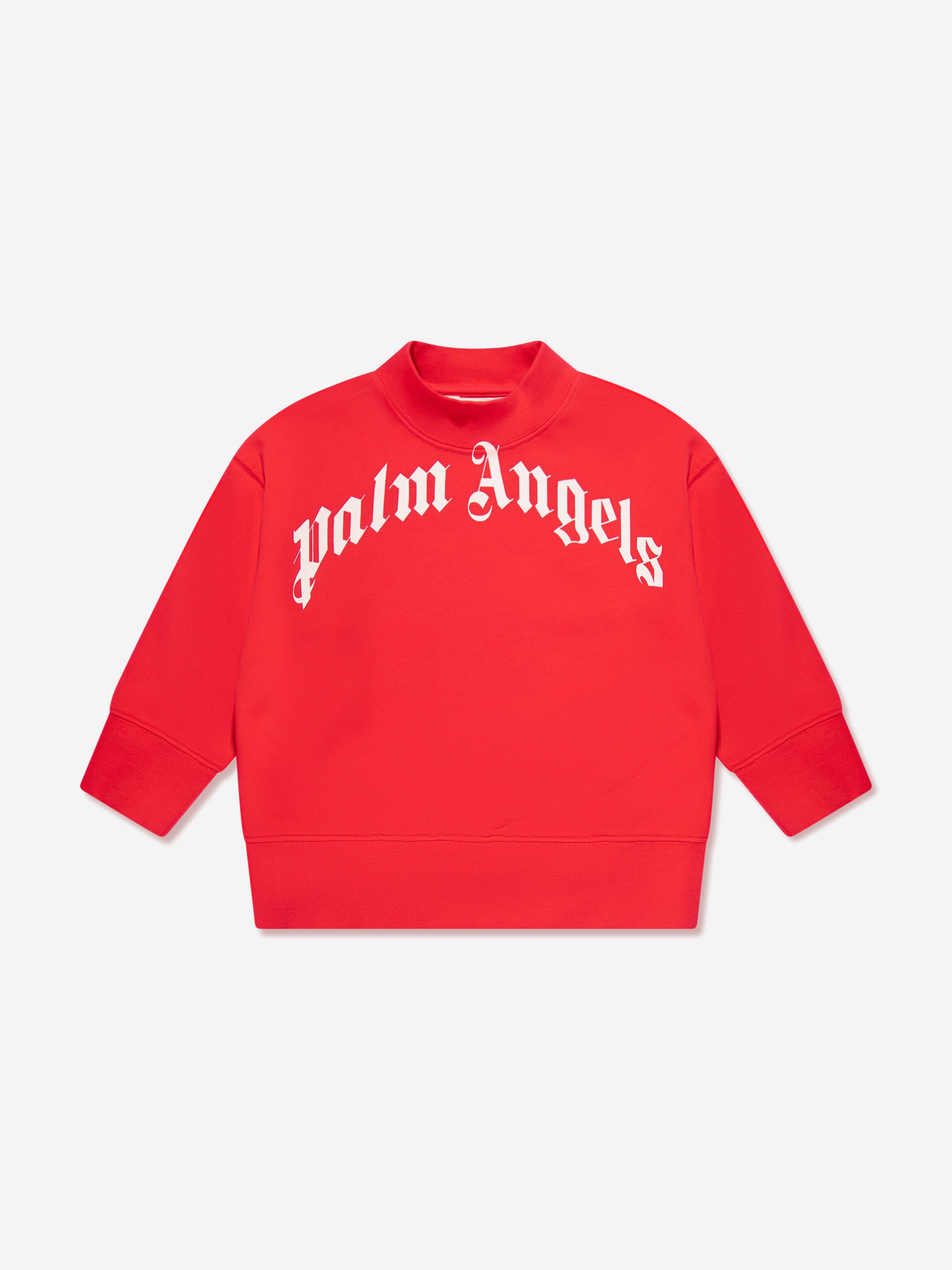 Palm Angels Boys Classic Curved Logo Sweatshirt in Red