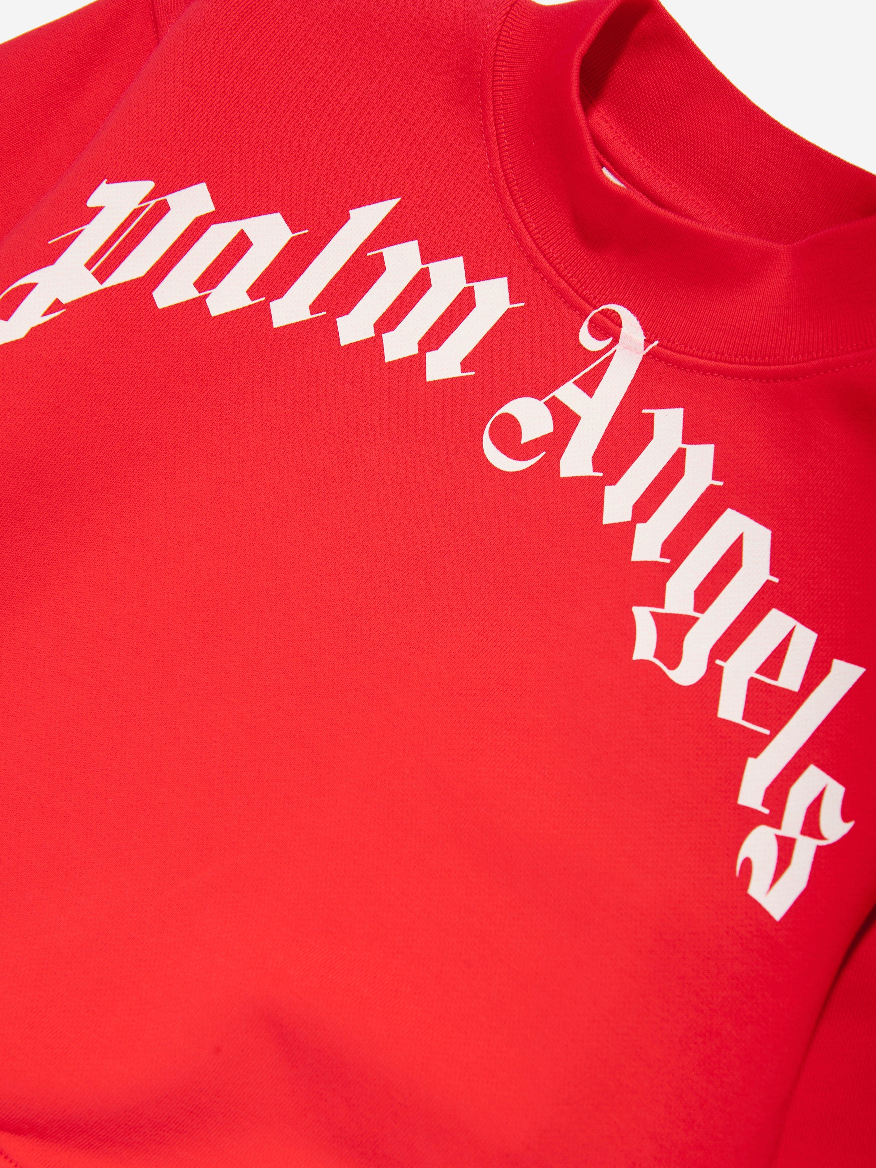 Palm Angels Boys Classic Curved Logo Sweatshirt in Red