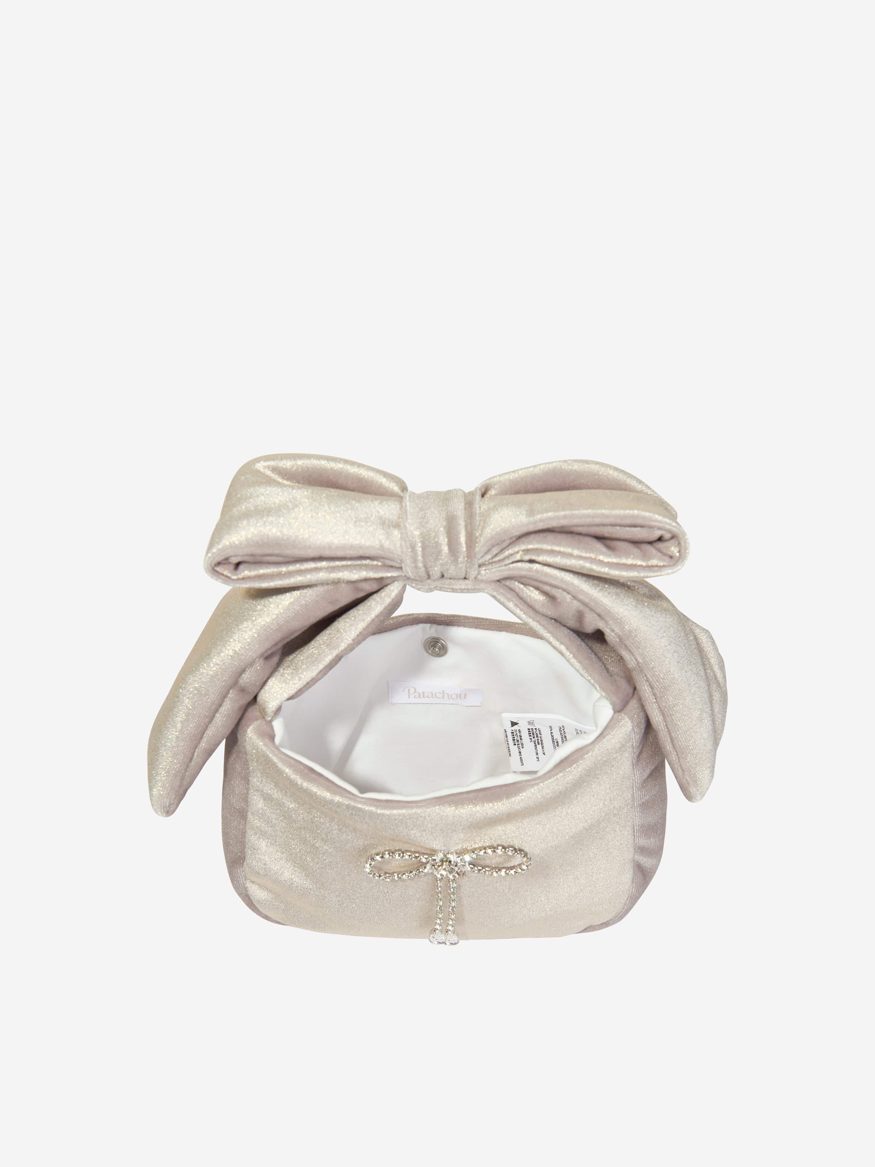 Girls Velvet Handbag in Gold (21cm)