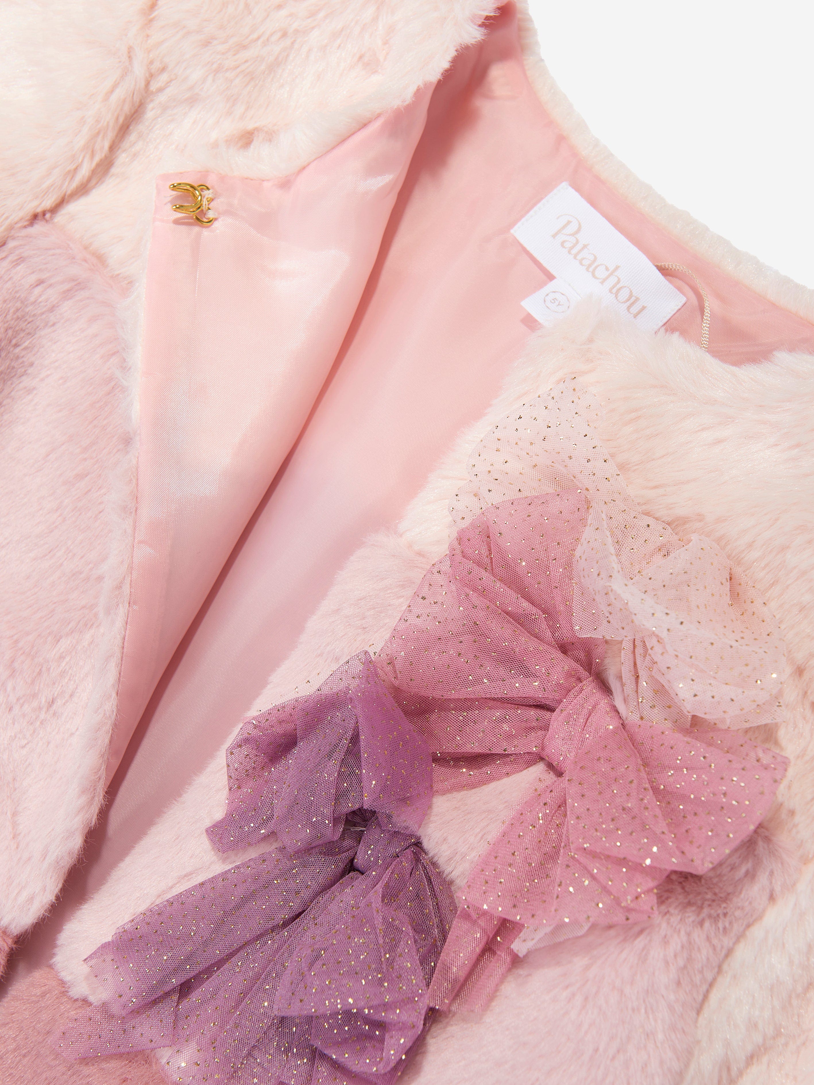 Girls Faux Fur Jacket in Multicolour