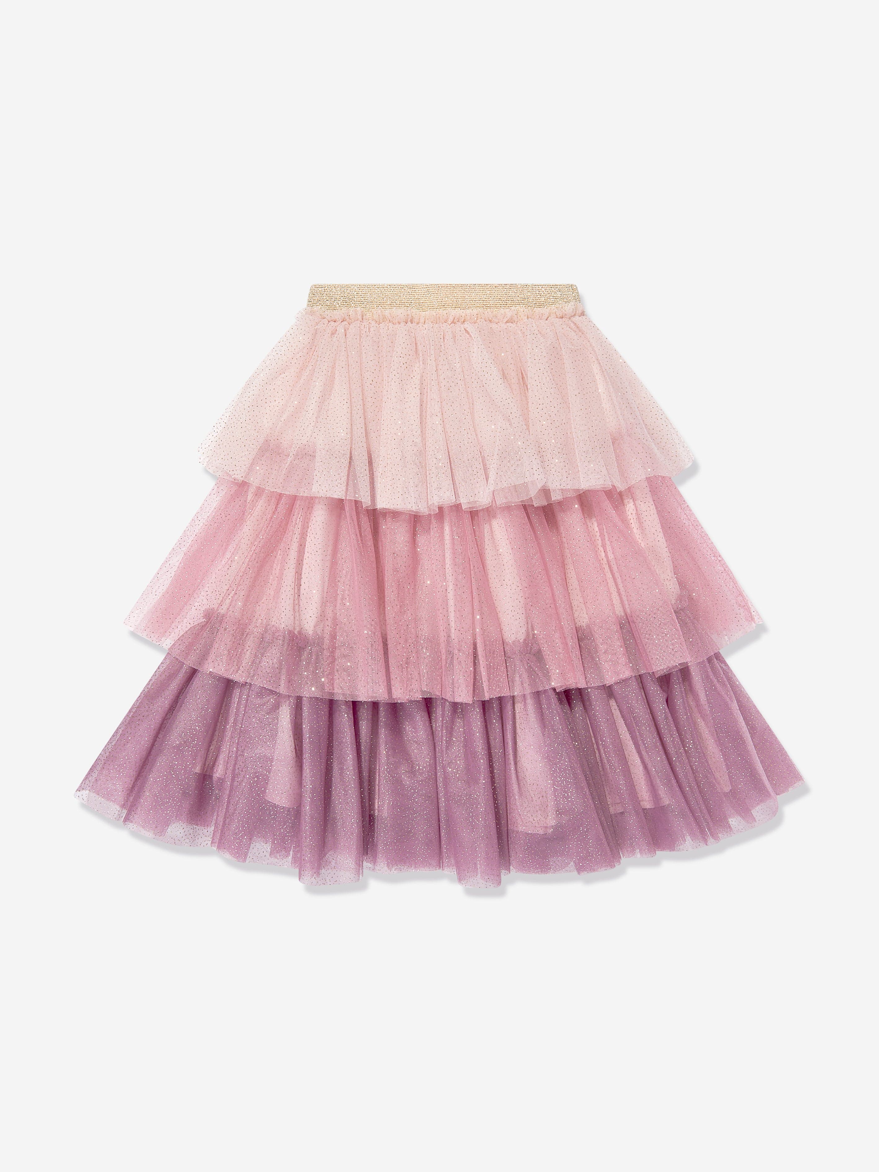 Girls Tulle Skirt Set in Multicolour