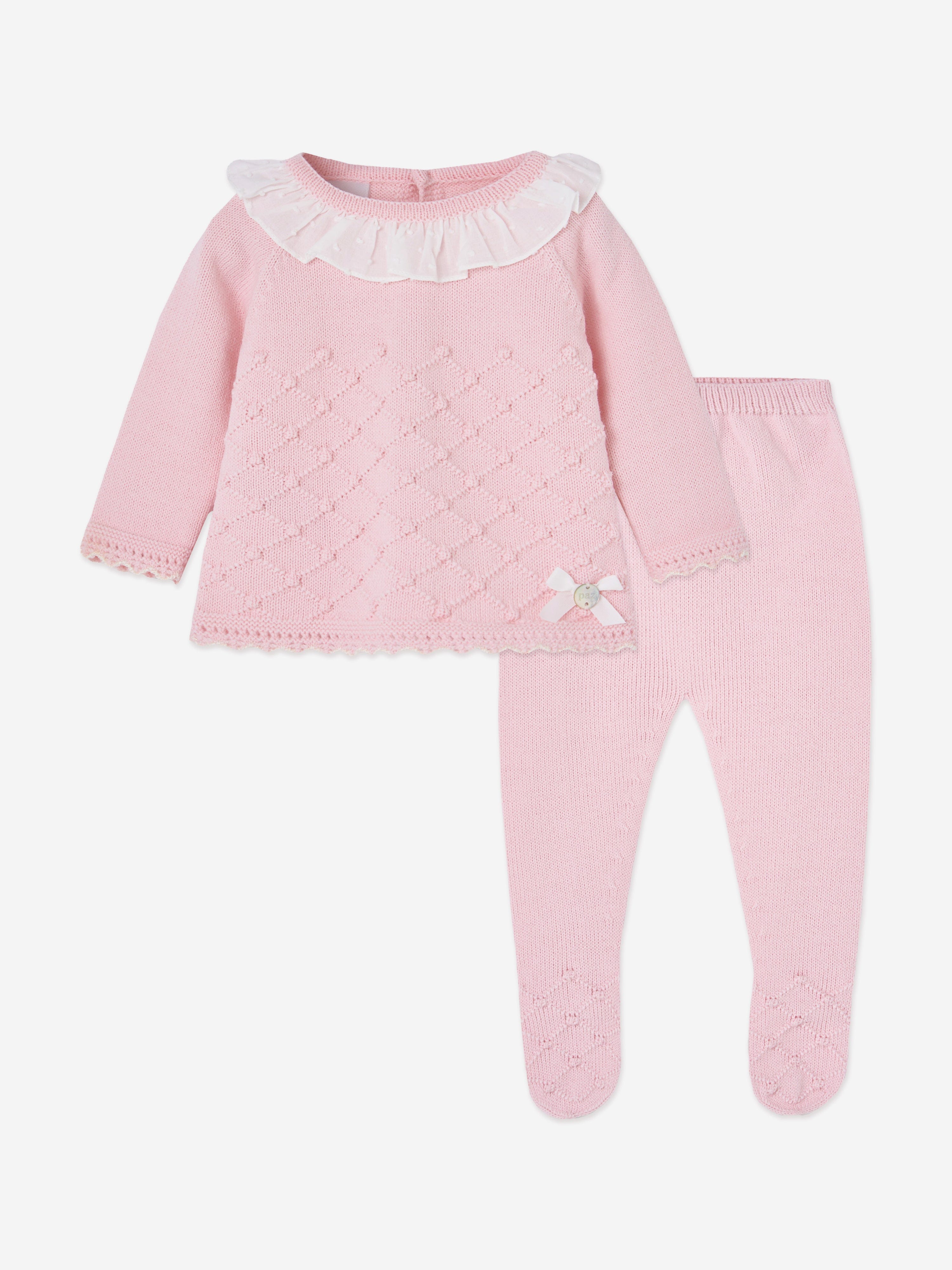 Baby Girls Knitted 2 Piece Set in Pink