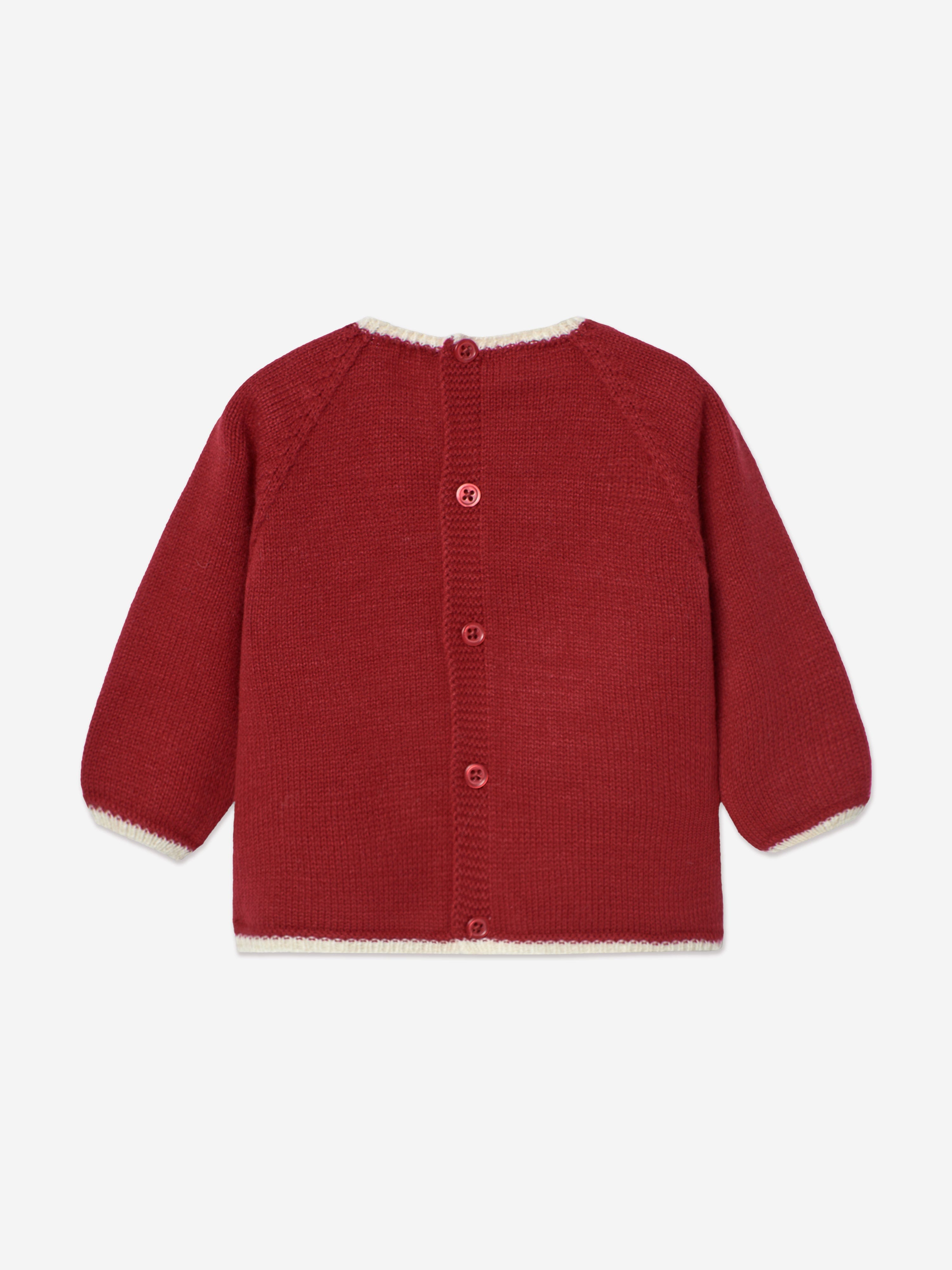 Baby Knitted 2 Piece Snowflake Set in Red