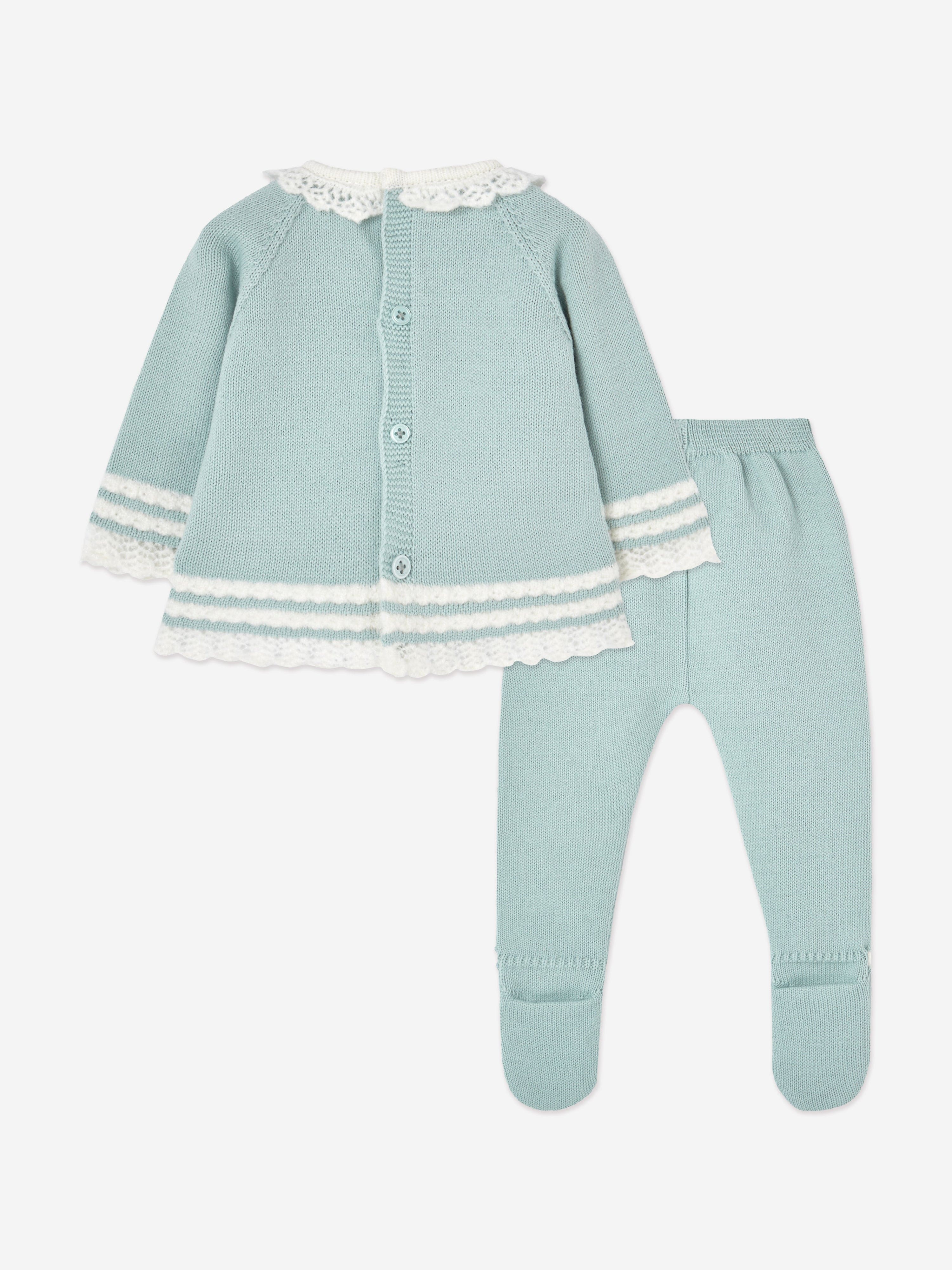 Baby Girls Knitted 2 Piece Set in Green