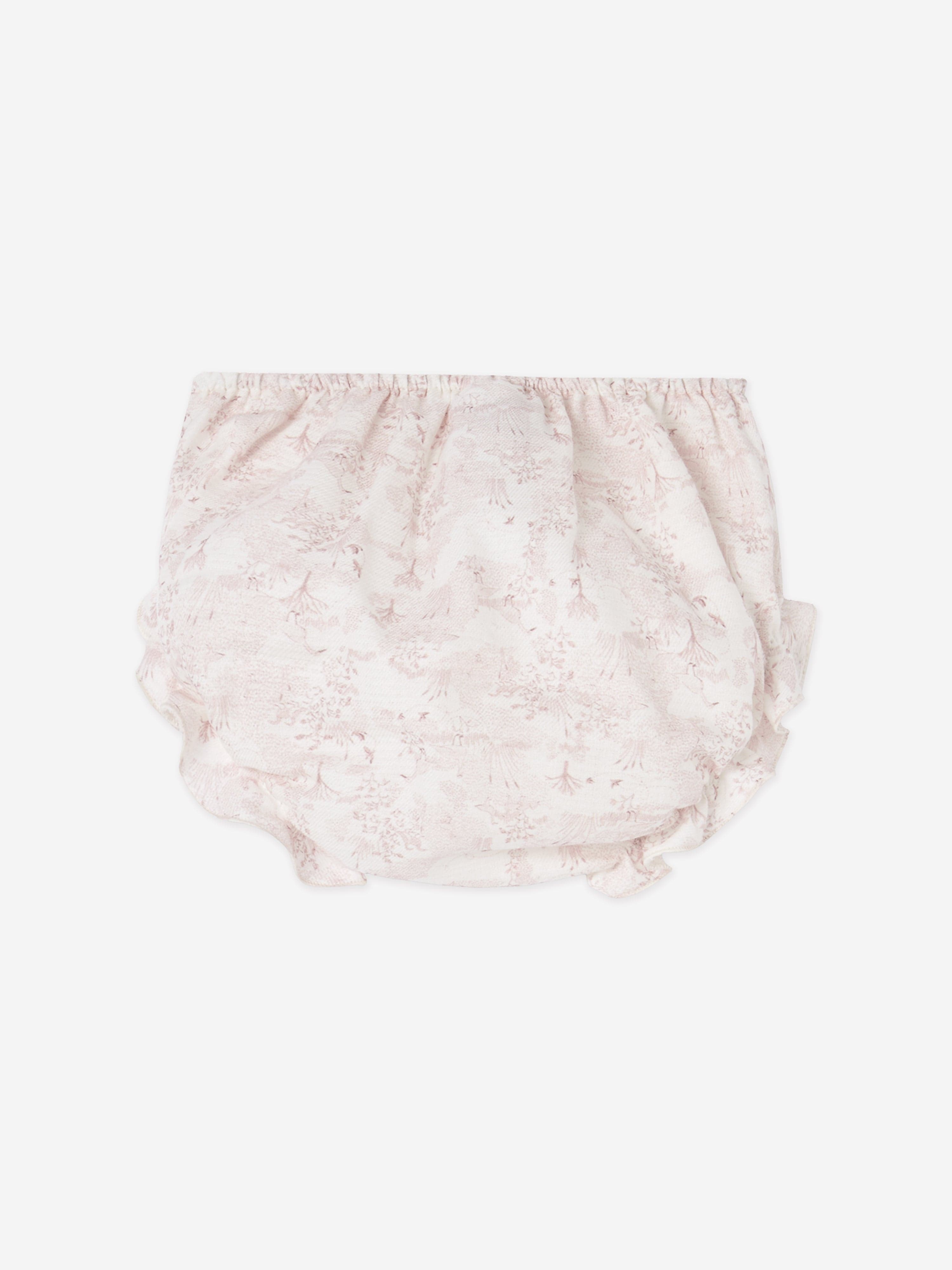 Baby Girls Cotton Dress With Bloomers in Pink
