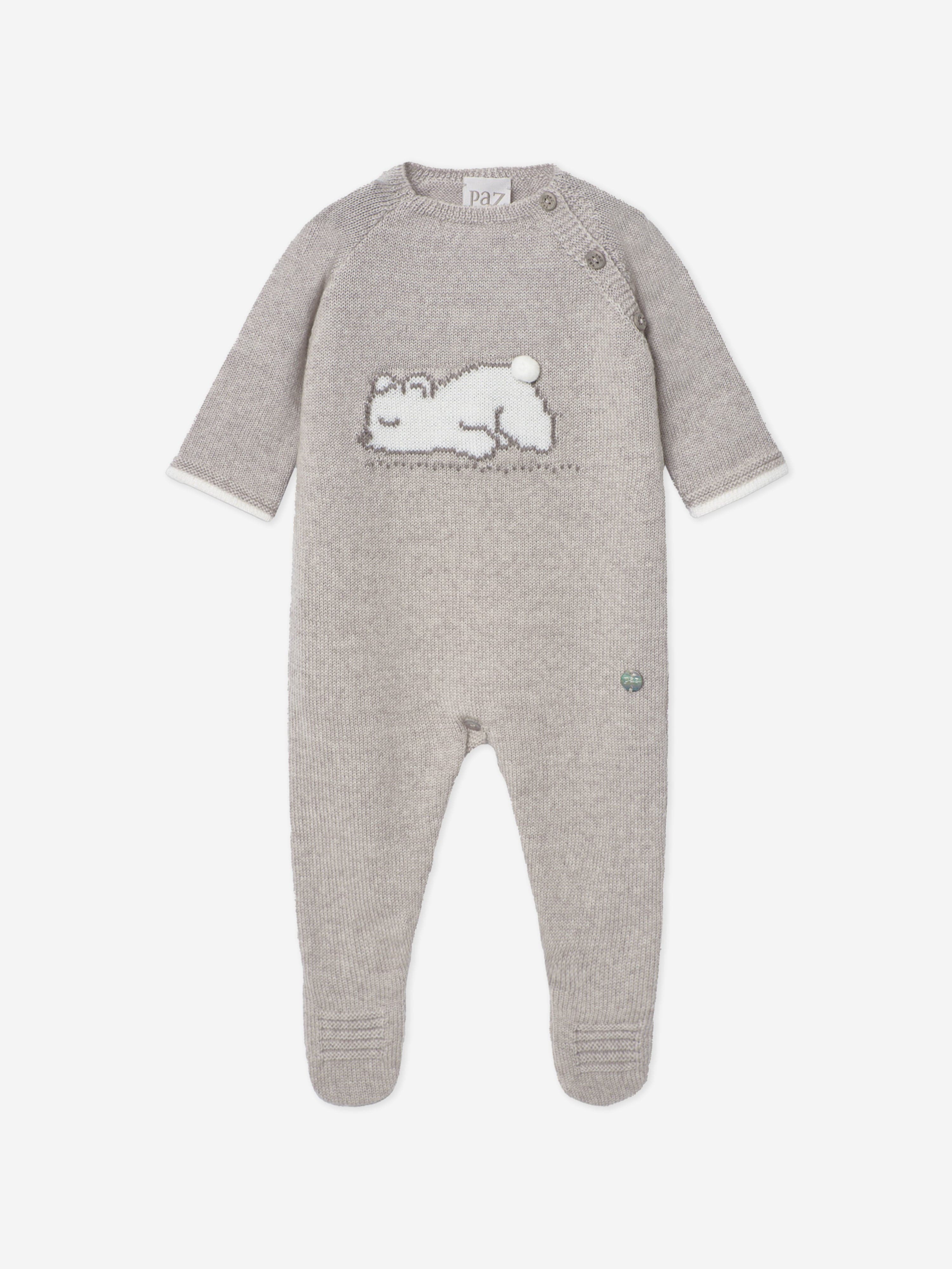 Baby Knitted Babygrow in Brown