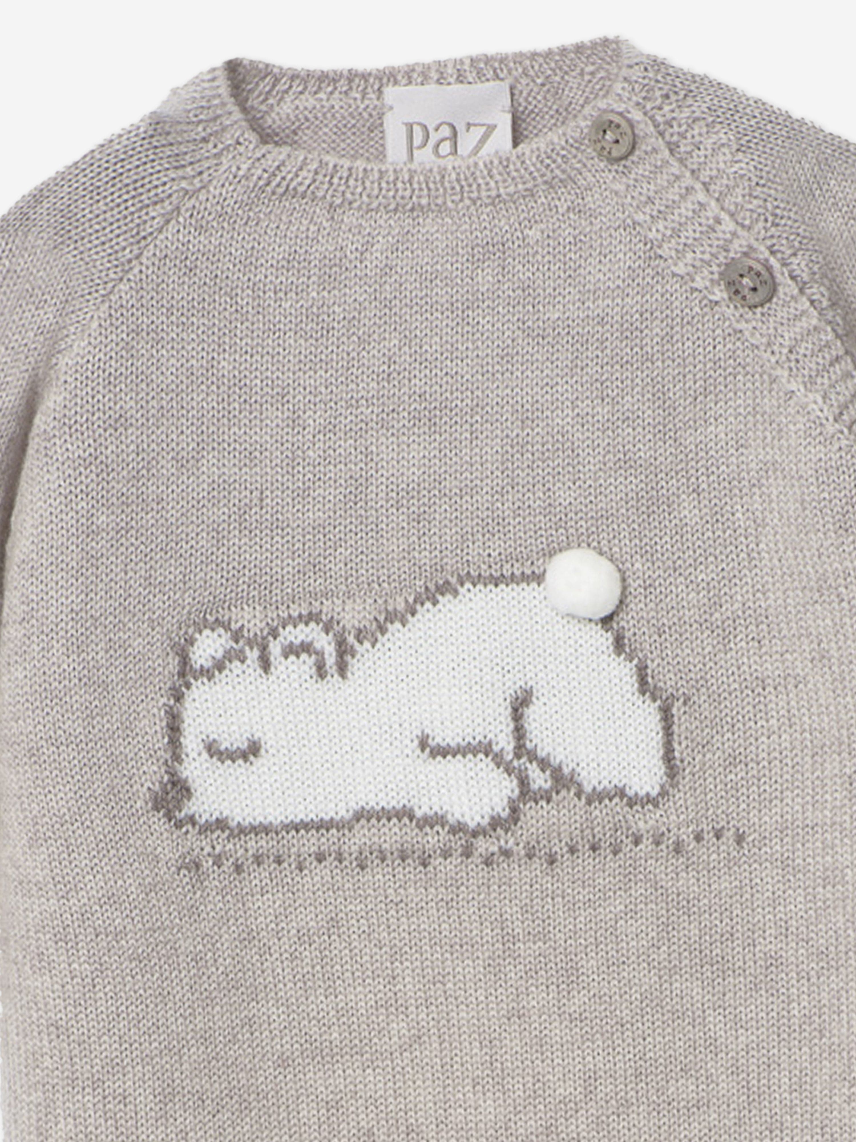 Baby Knitted Babygrow in Brown