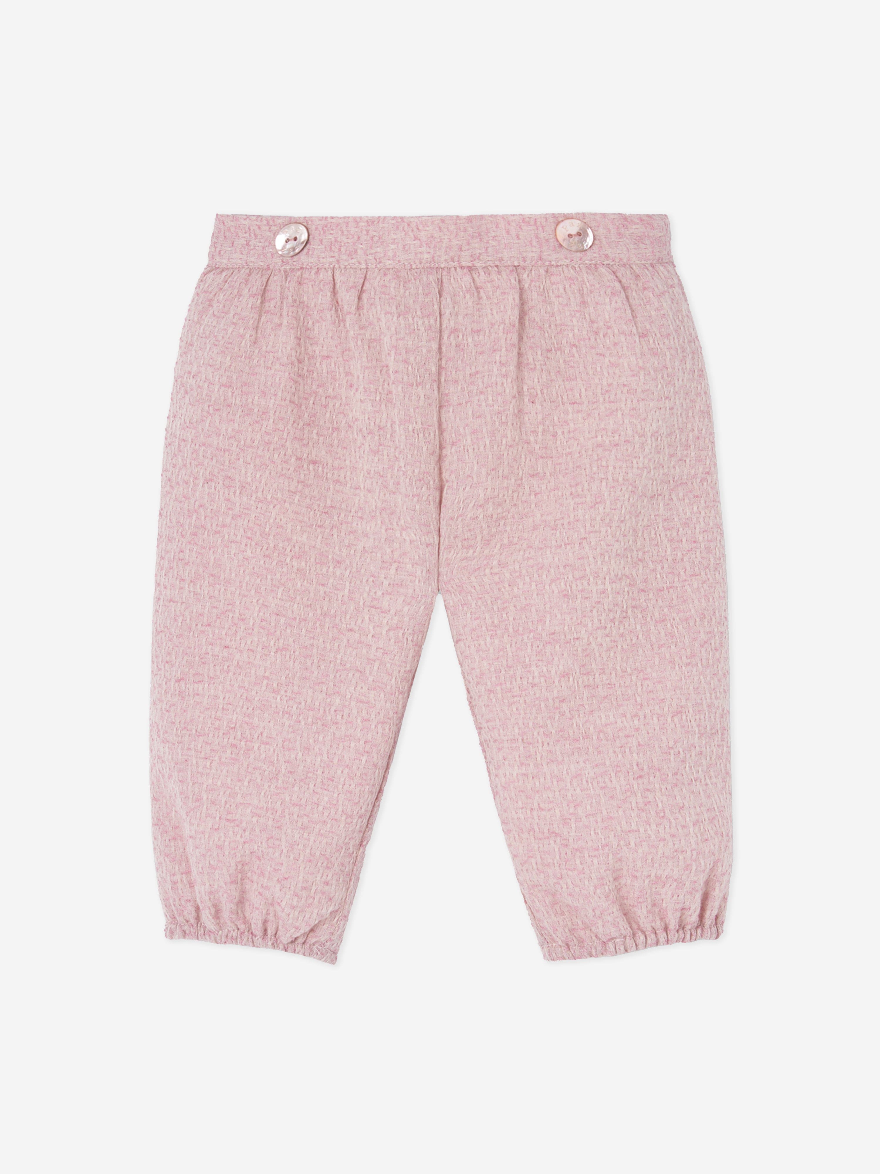 Baby Girls Cotton Trousers in Pink