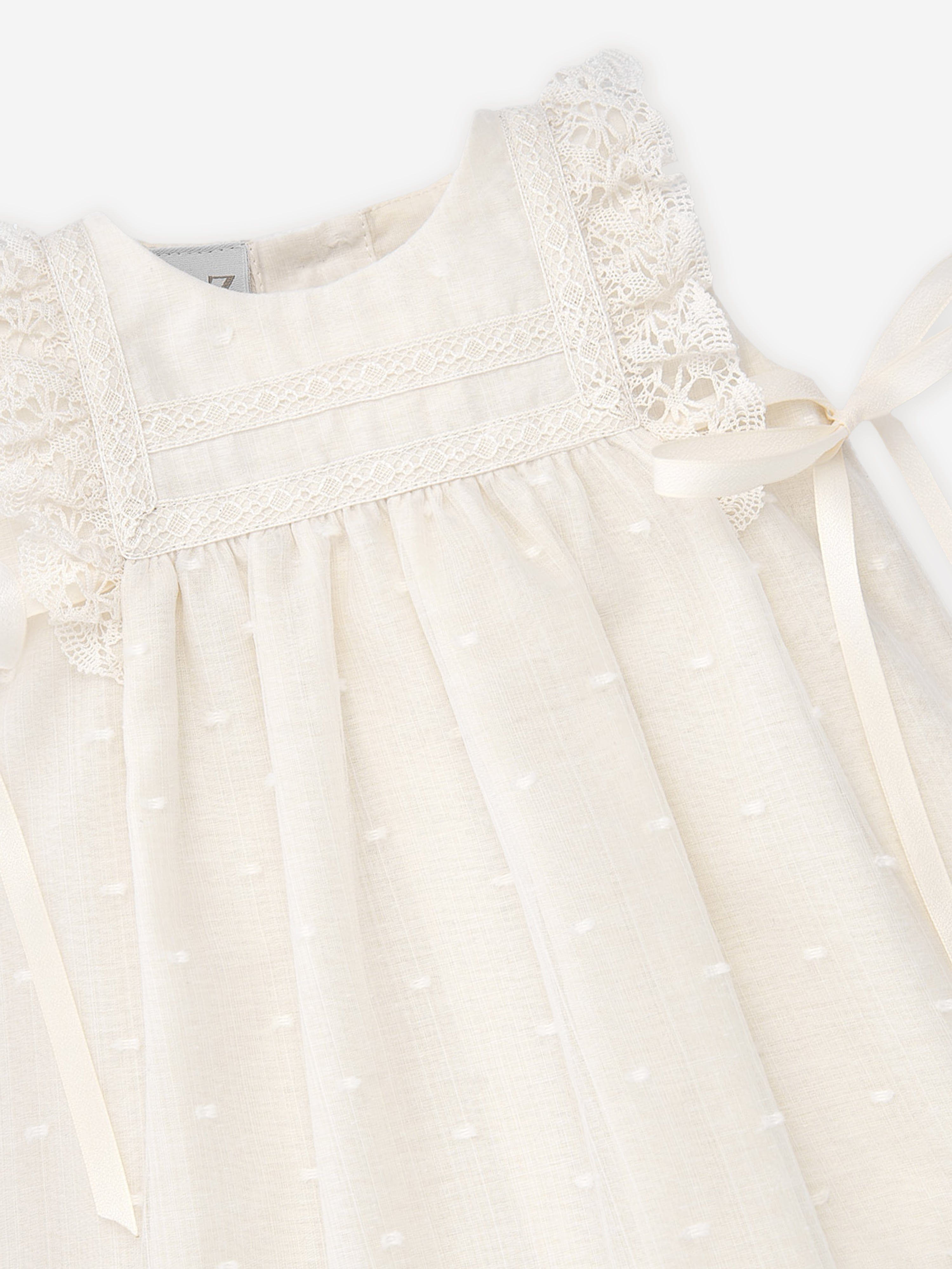 Paz Rodriguez Baby Girls Dress With Bloomers in Ivory