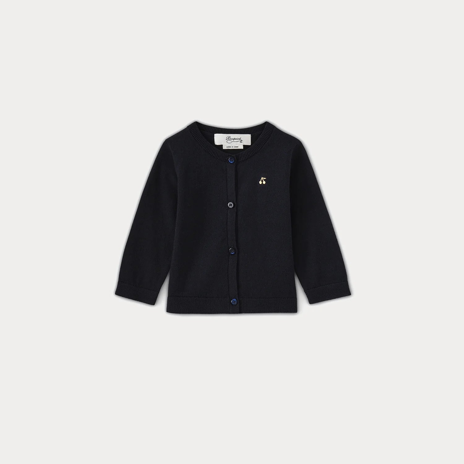 Baby Girls Navy Cotton Cardigan