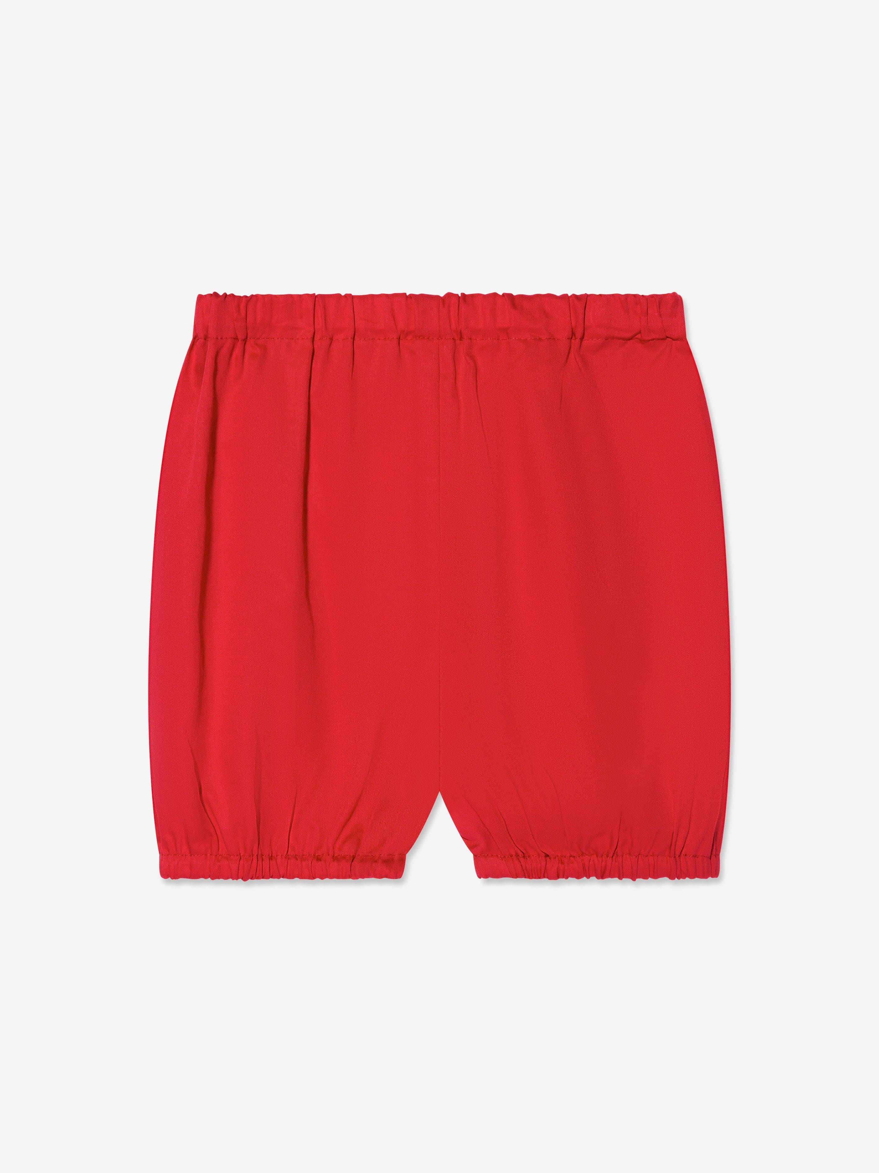 Rachel Riley Baby Girls Classic Smocked Dress And Bloomers in Red