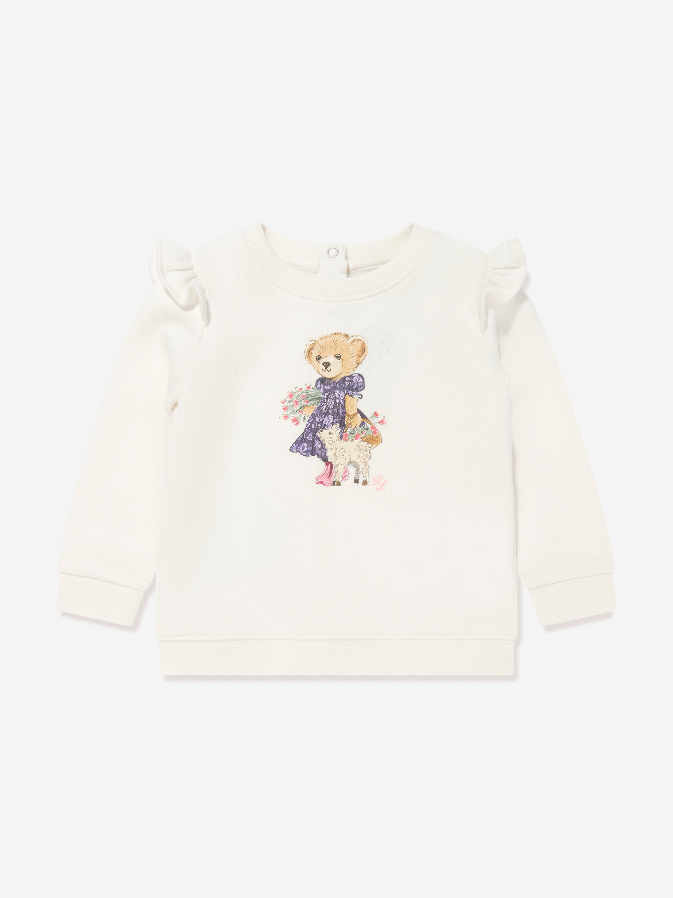 Ralph Lauren Baby Girls Bear Tracksuit in Ivory