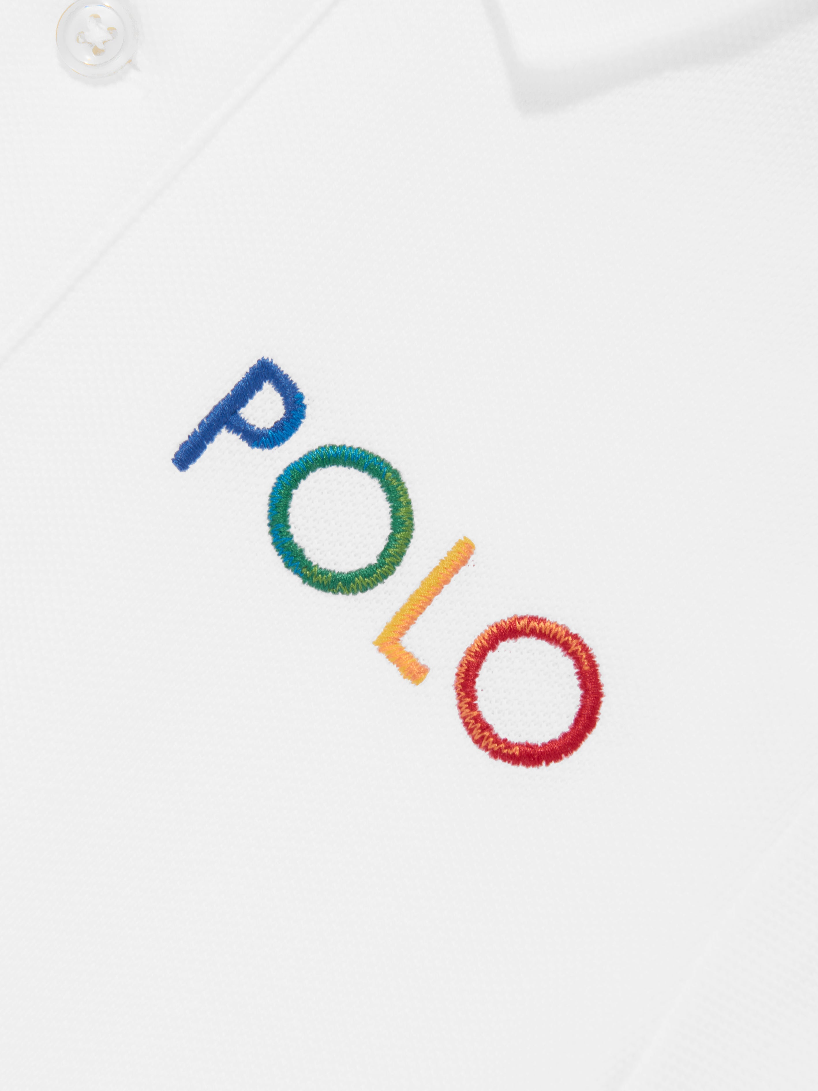 Boys Logo Polo Shirt in White