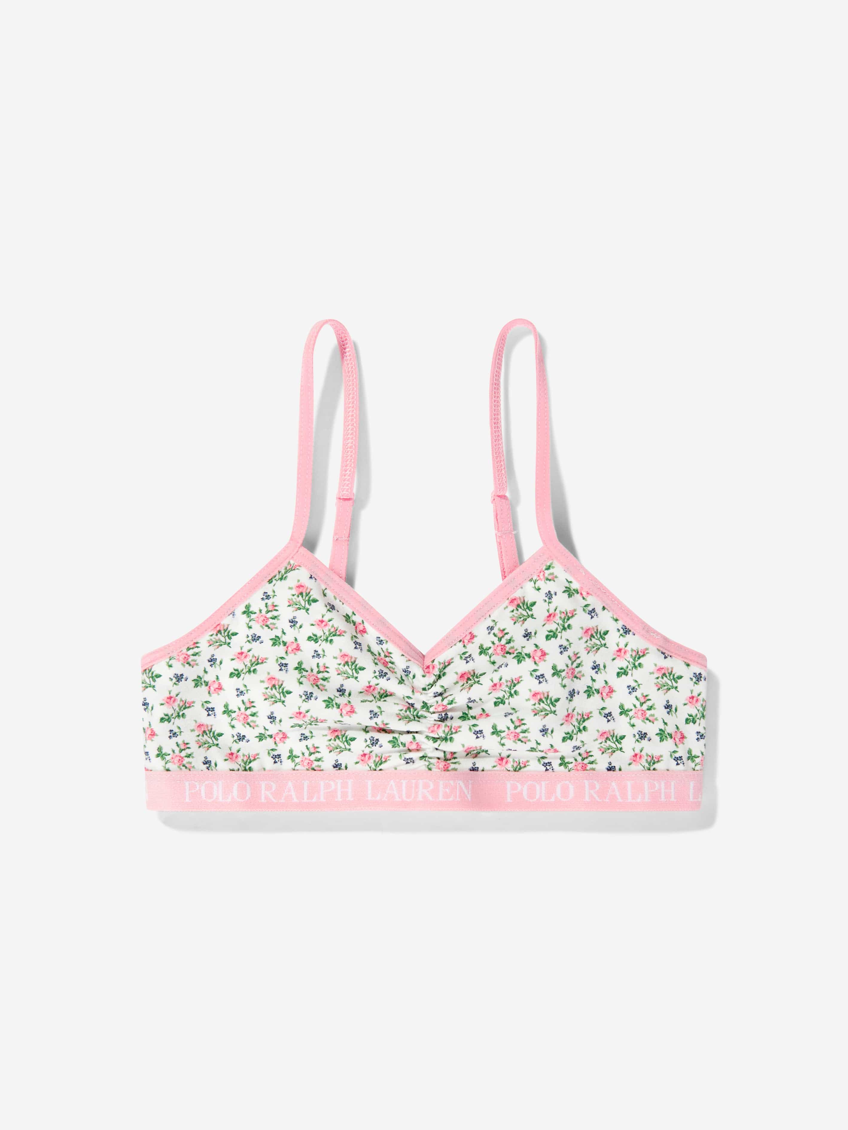 Ralph Lauren Girls 2 Pack Bralette Set in Ivory