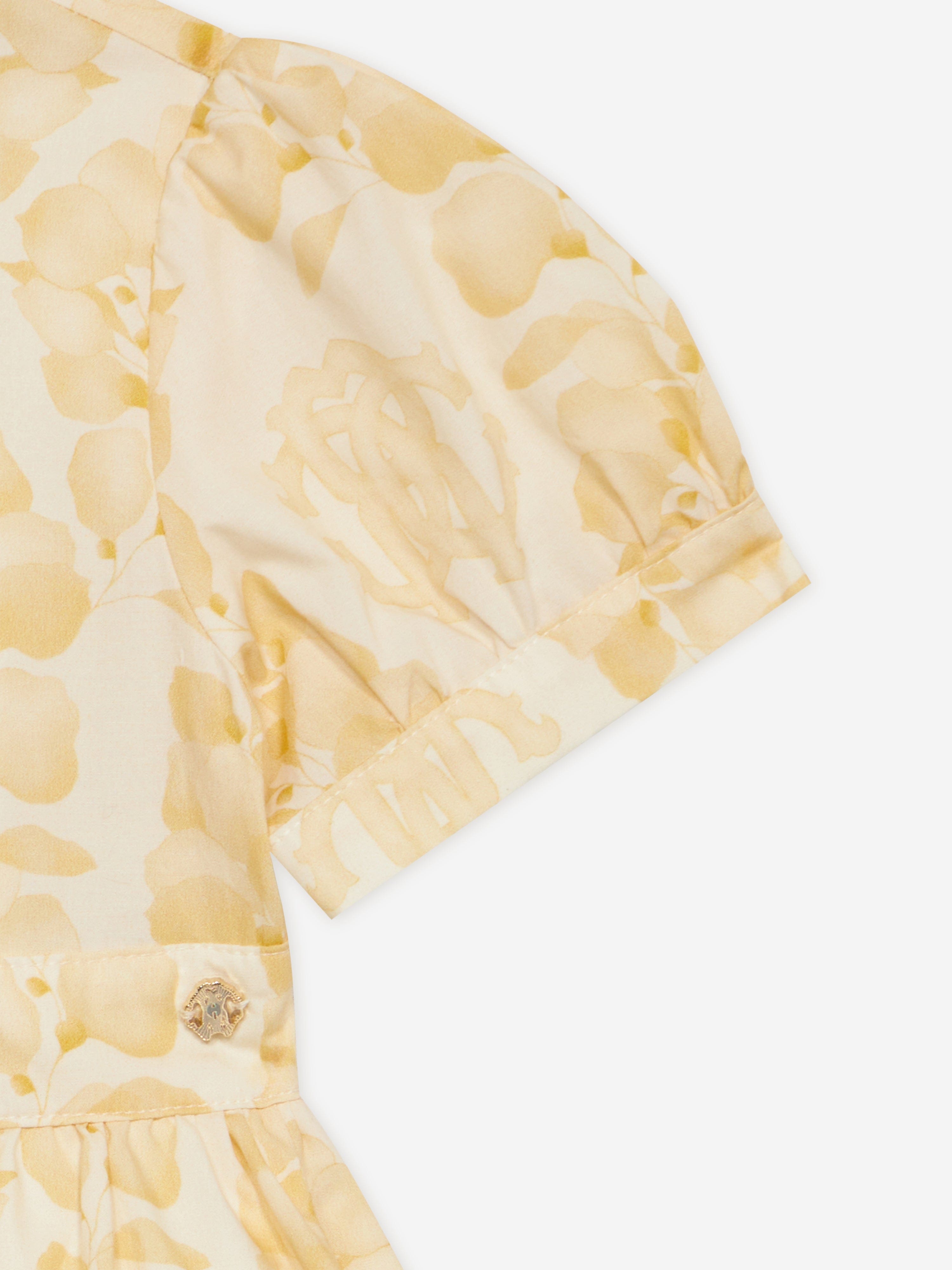 Baby Girls Poplin Dress in Beige