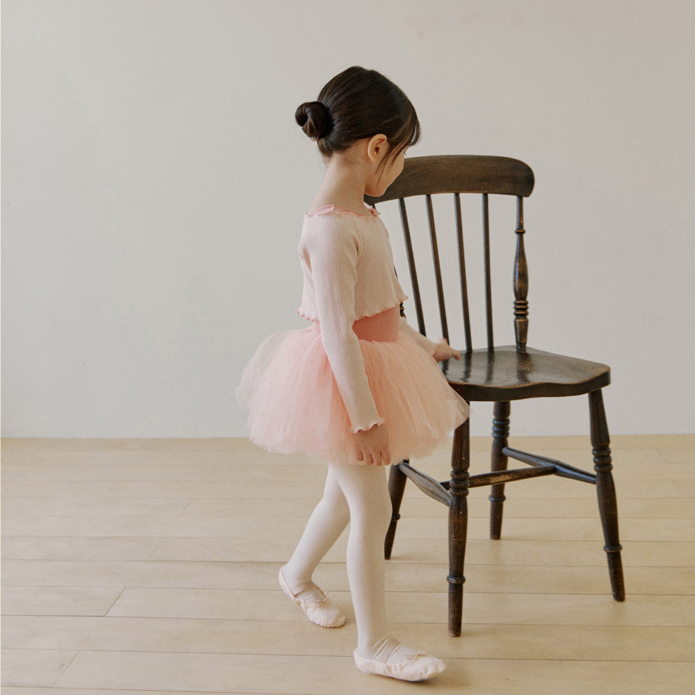 Girls Pink Crop Ballet T-Shirt