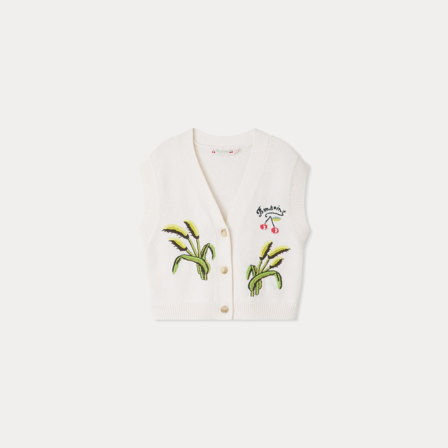 Girls White Knit Vest