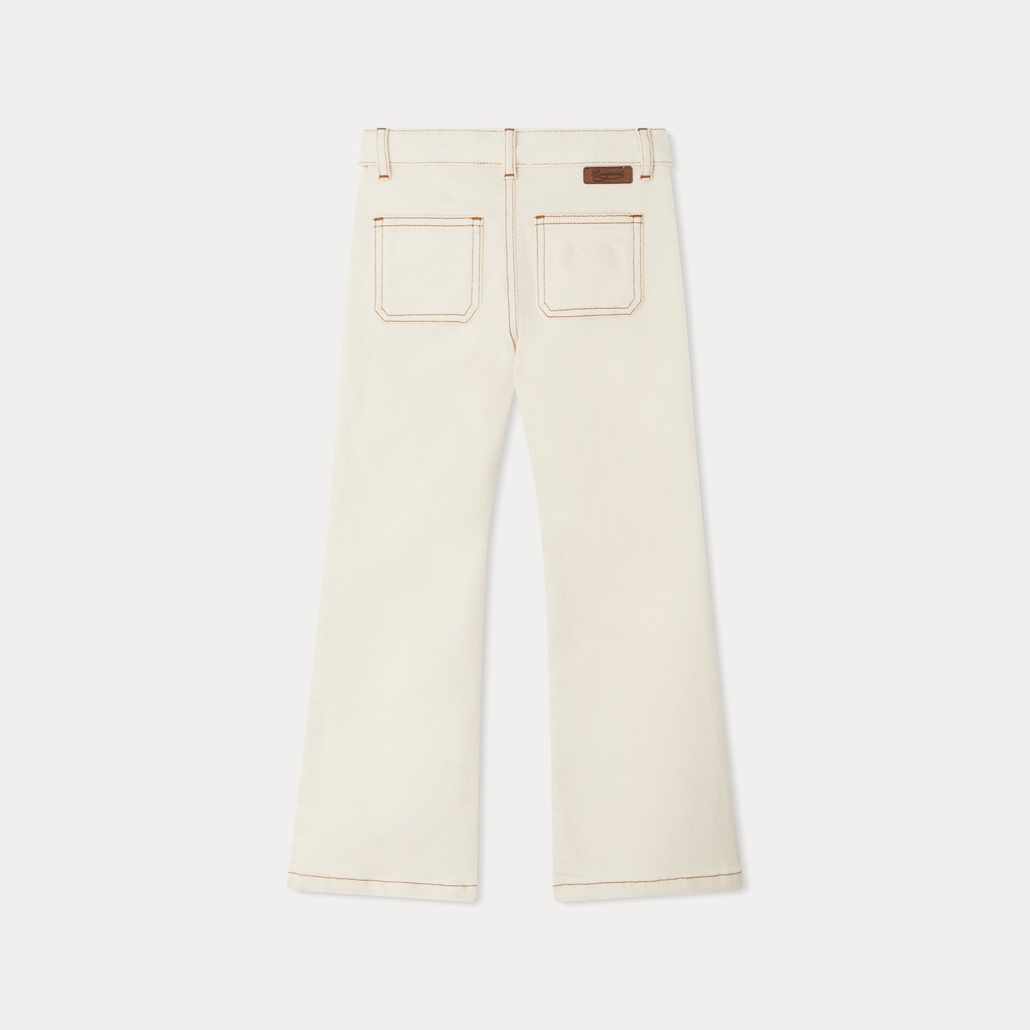Girls White Cotton Trousers