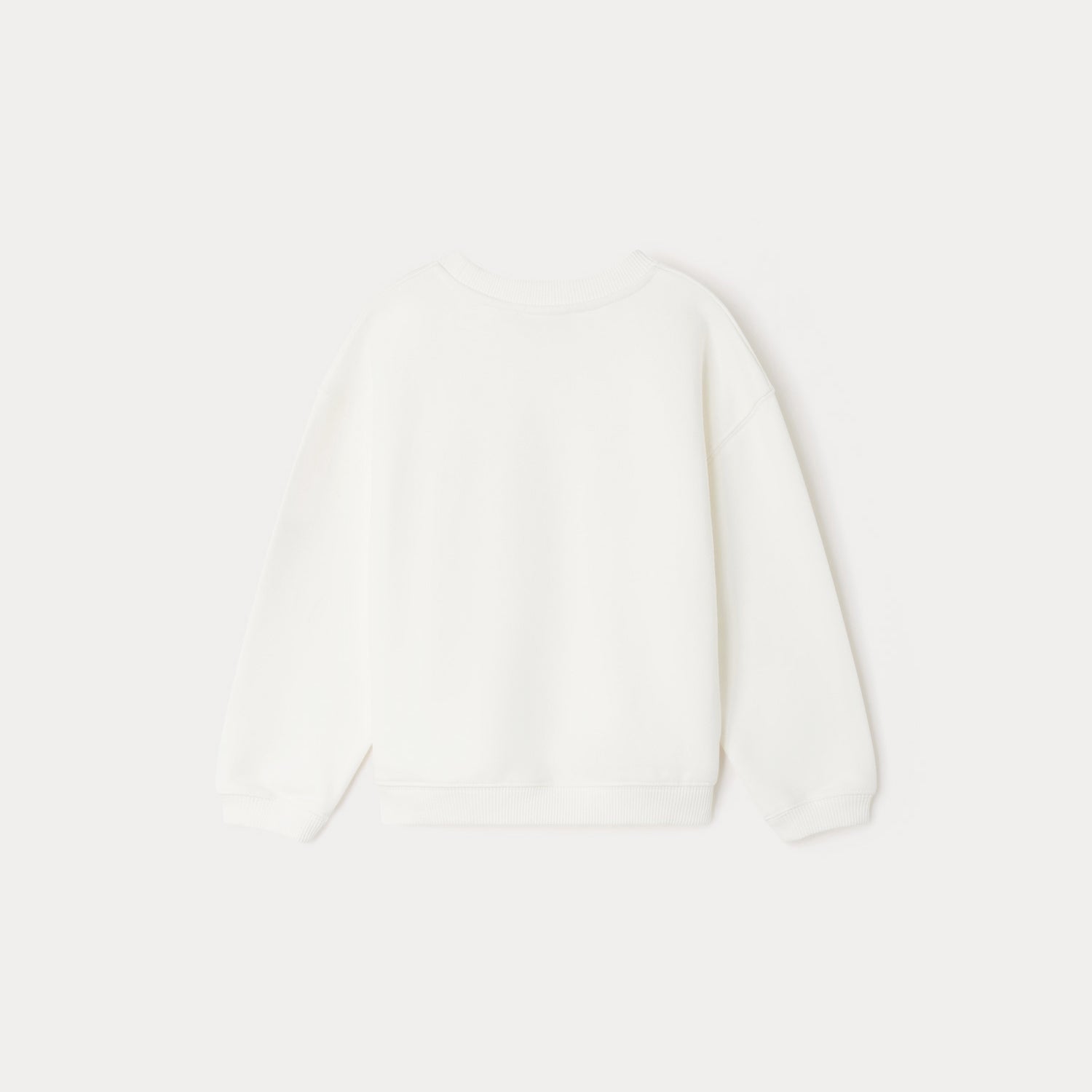 Girls White Logo Cotton Sweatshirt