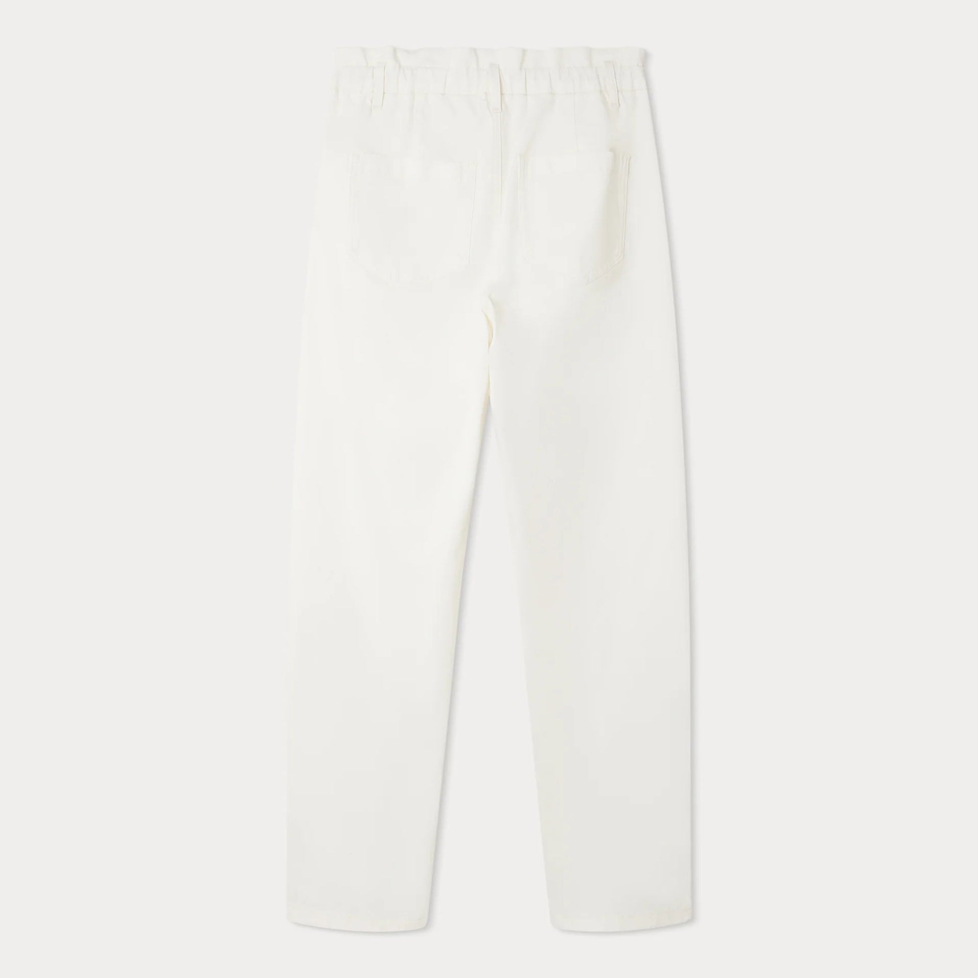 Girls White Cotton Trousers