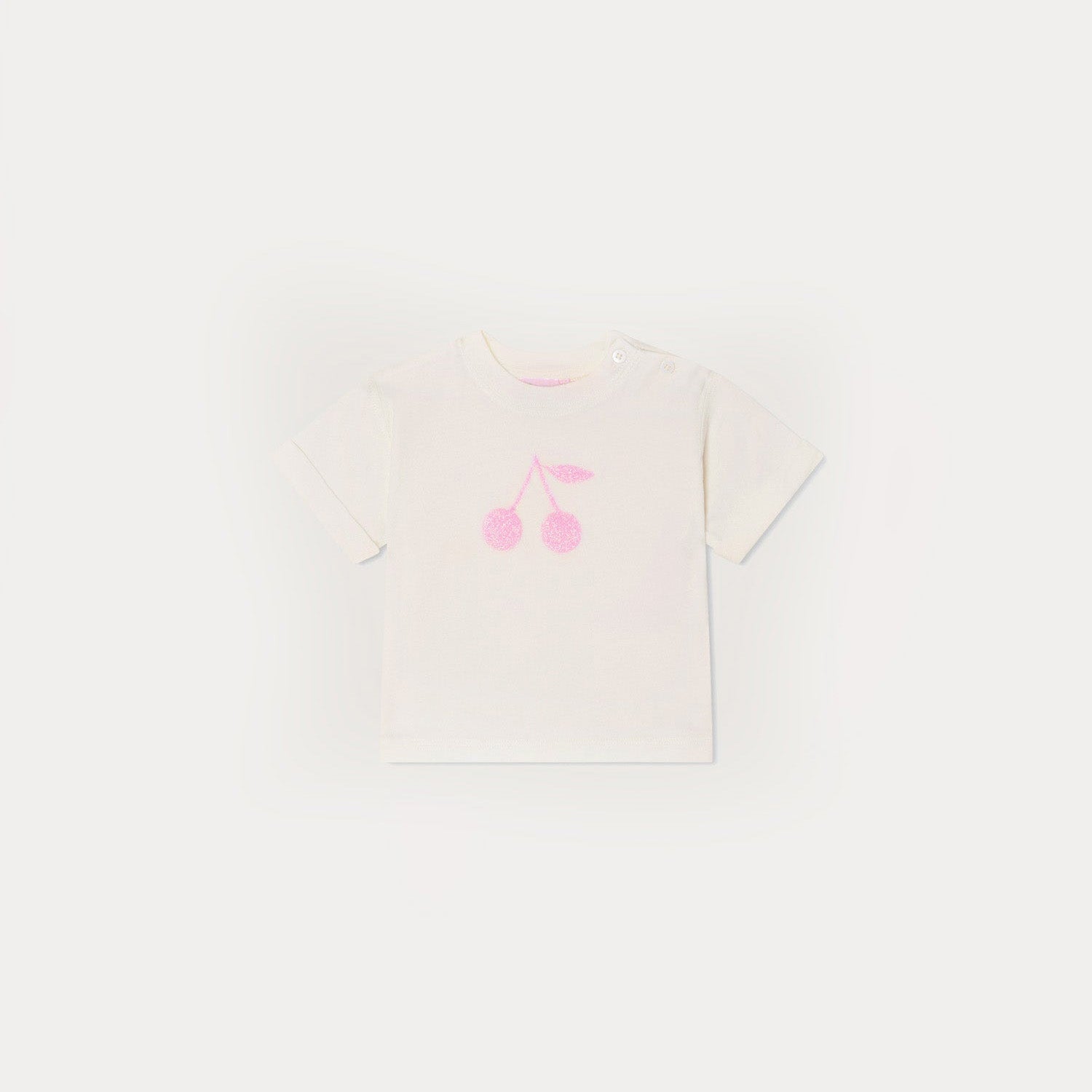 Baby Girls White Logo Cotton T-Shirt