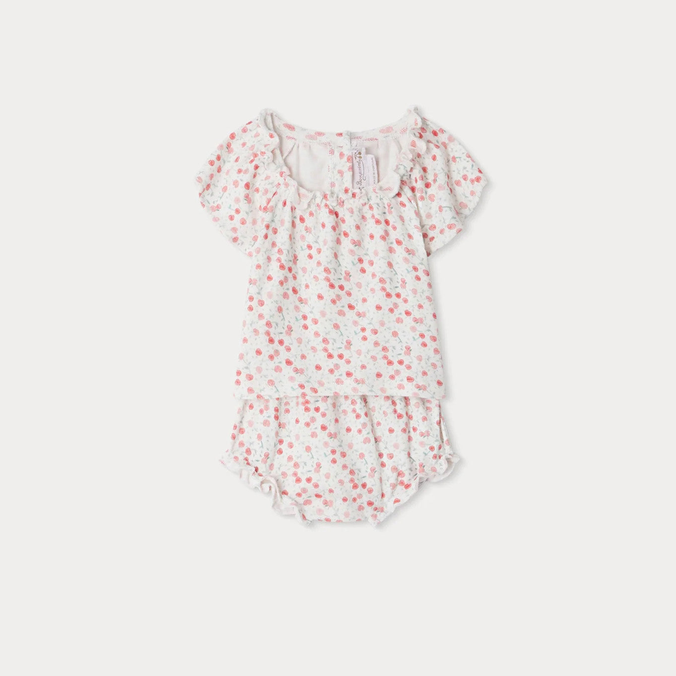 Baby Girls White Cherry Cotton Set