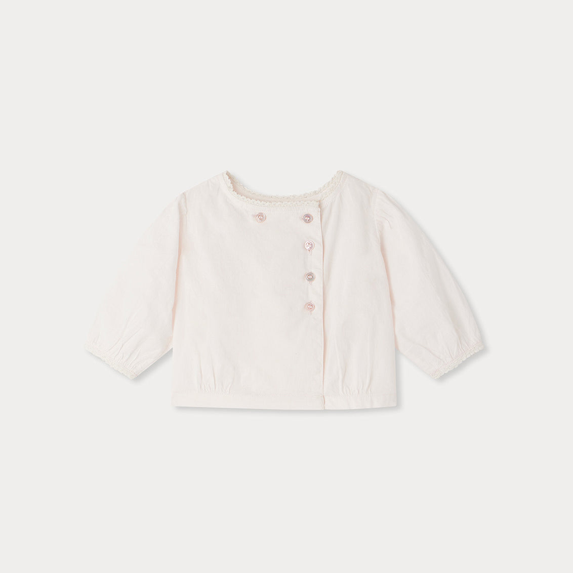 Baby Girls Pale Pink Cotton Shirt